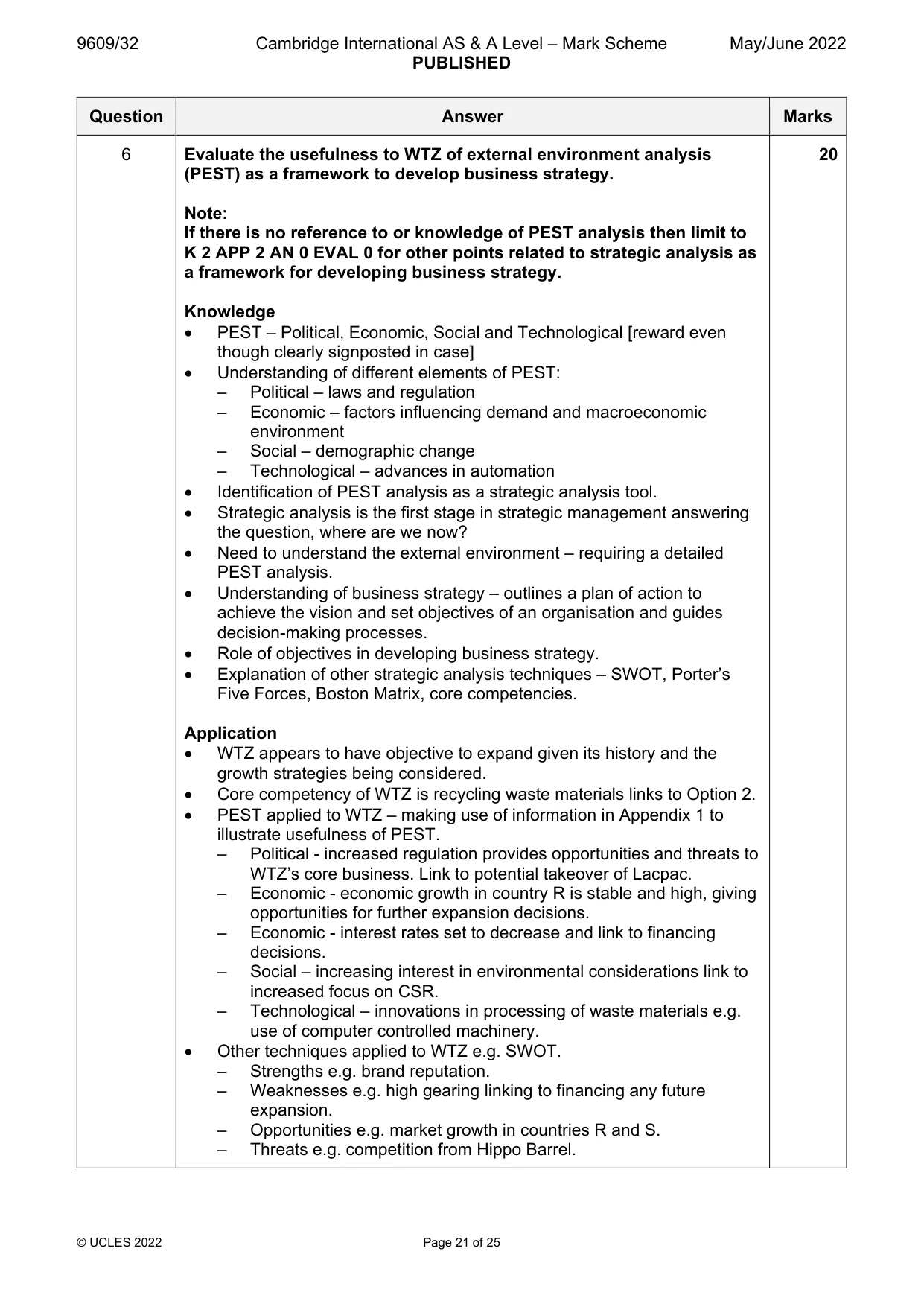 Mark scheme, page 21 of 25
