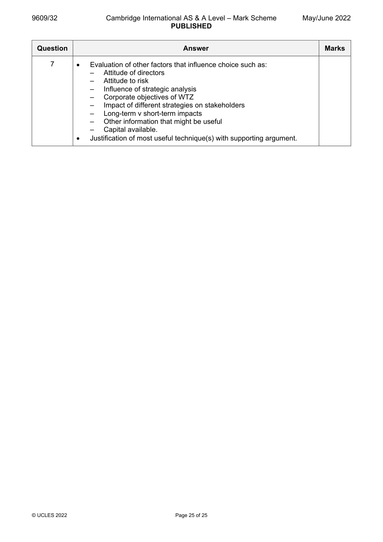 Mark scheme, page 25 of 25