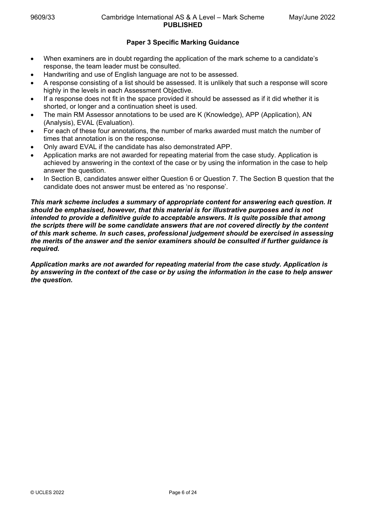Mark scheme, page 6 of 24