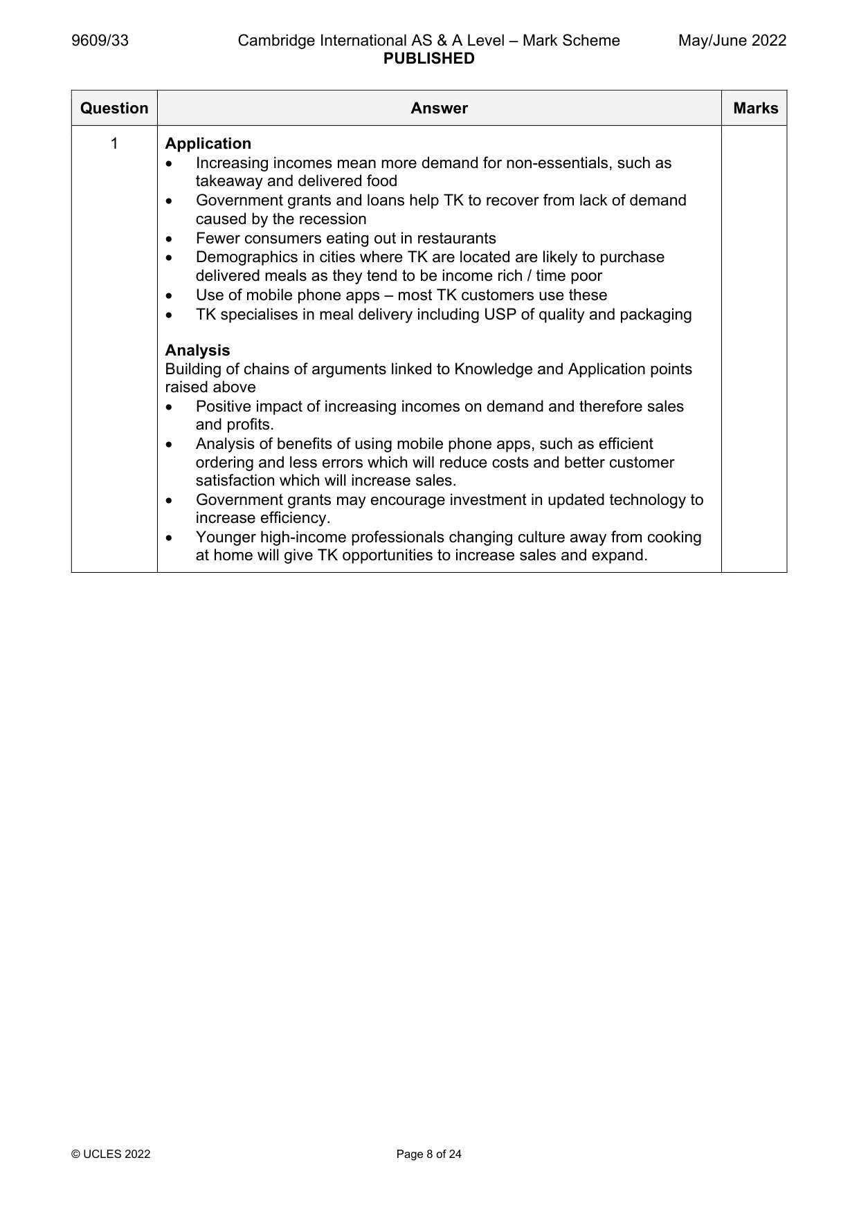 Mark scheme, page 8 of 24