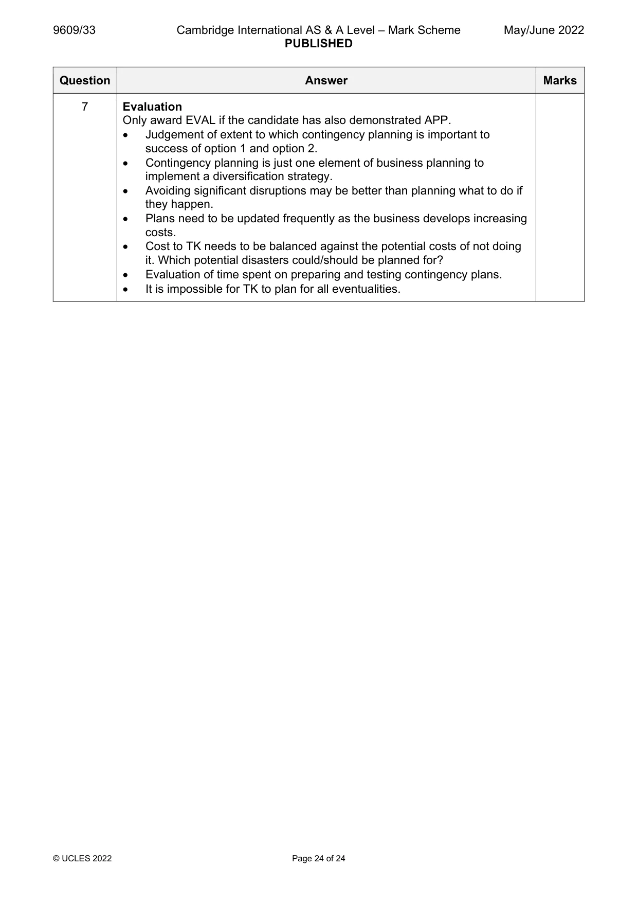 Mark scheme, page 24 of 24