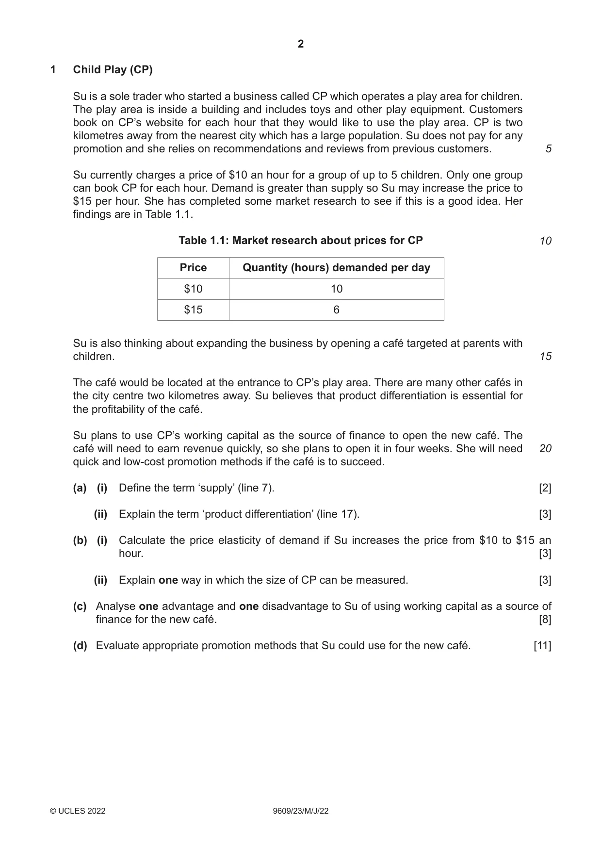 Cambridge A Level Business (for first examination in 2016) 9609 2022 May/June Paper 2 · Variant 3 question paper, page 2 of 4