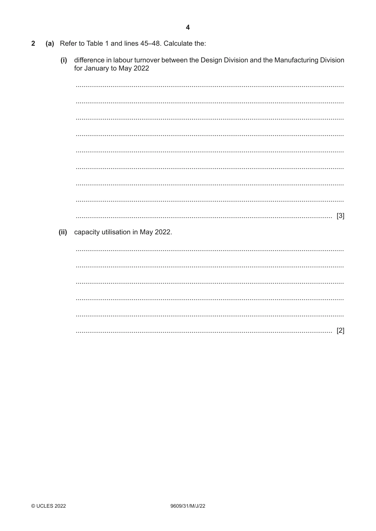 Cambridge A Level Business (for first examination in 2016) 9609 2022 May/June Paper 3 · Variant 1 question paper, page 4 of 20