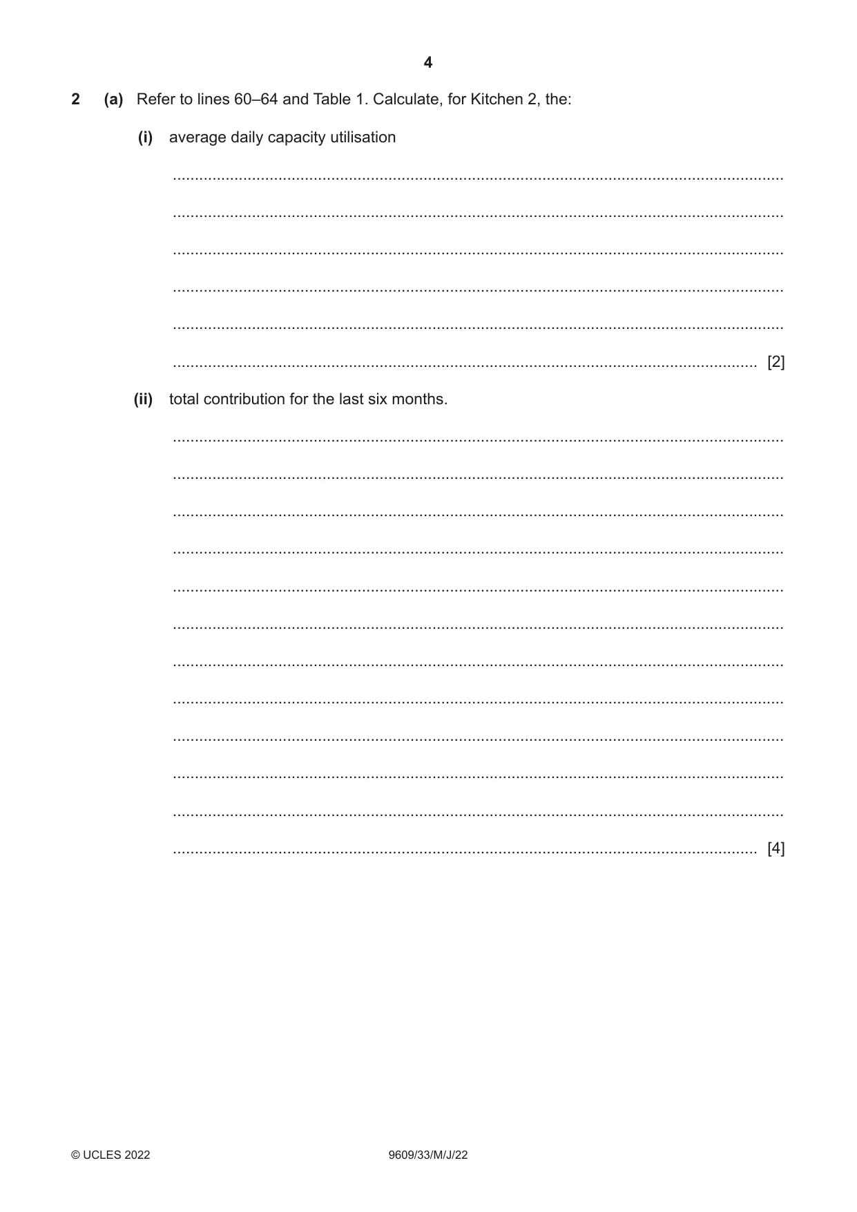 Cambridge A Level Business (for first examination in 2016) 9609 2022 May/June Paper 3 · Variant 3 question paper, page 4 of 20