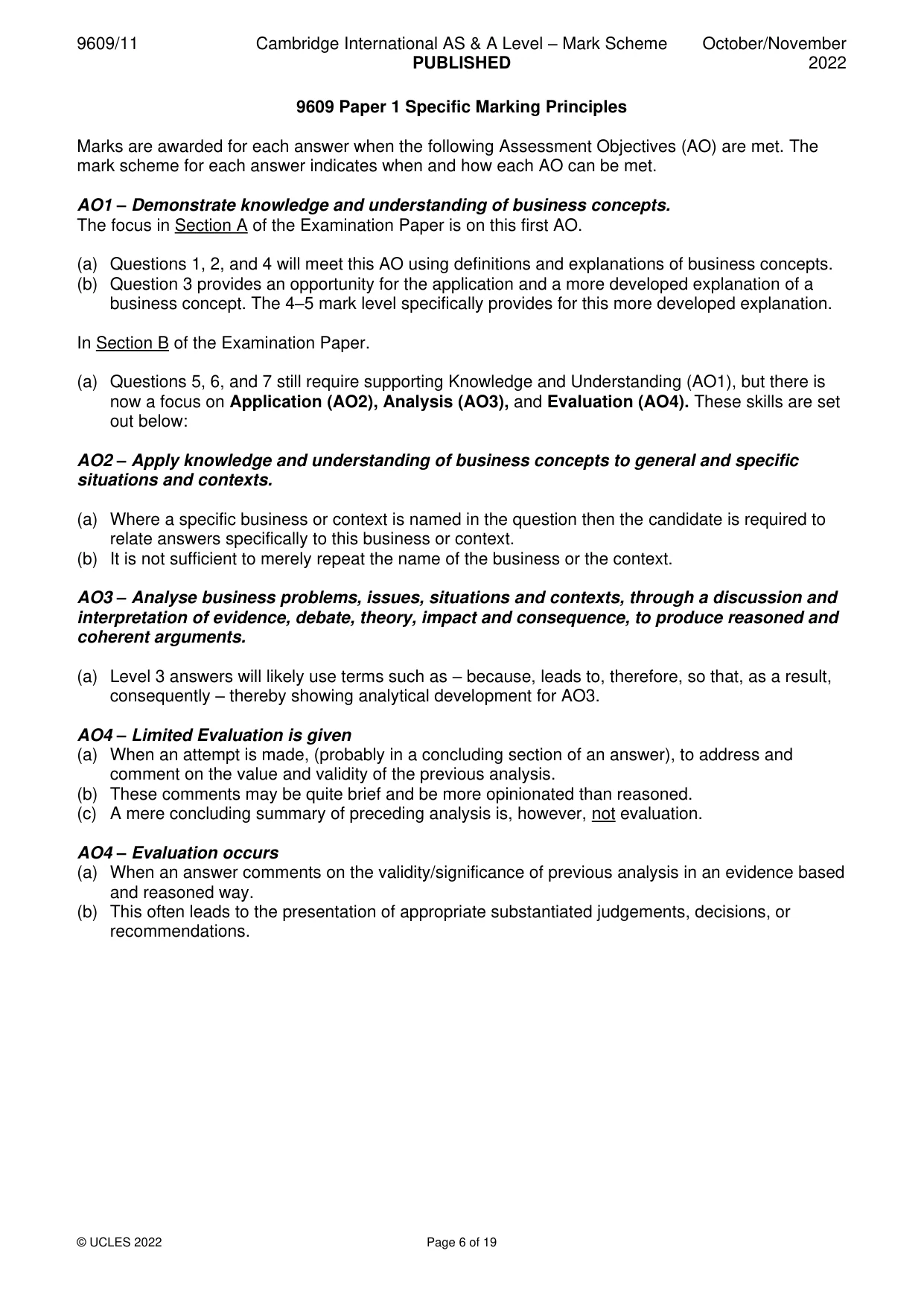 Mark scheme, page 6 of 19