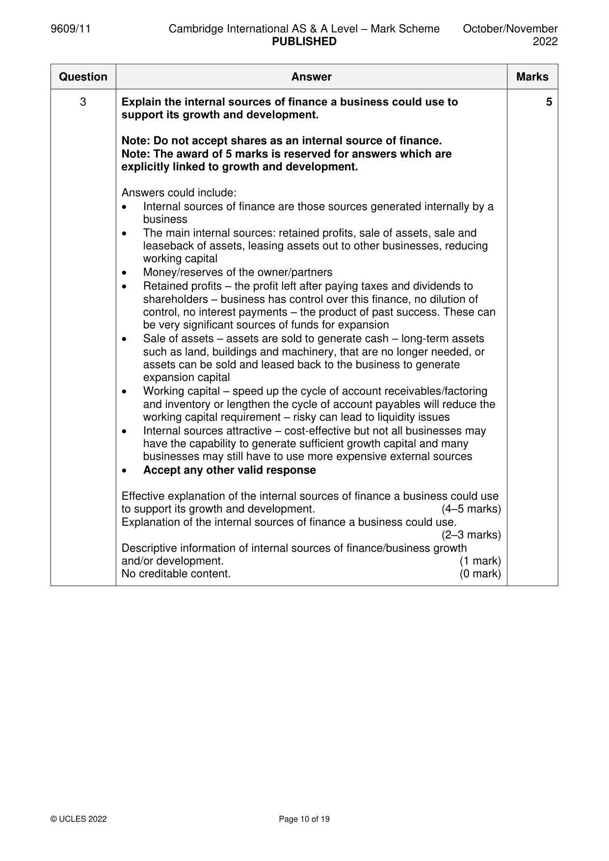 Mark scheme, page 10 of 19