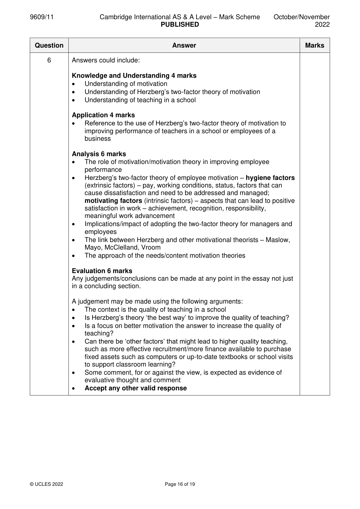 Mark scheme, page 16 of 19