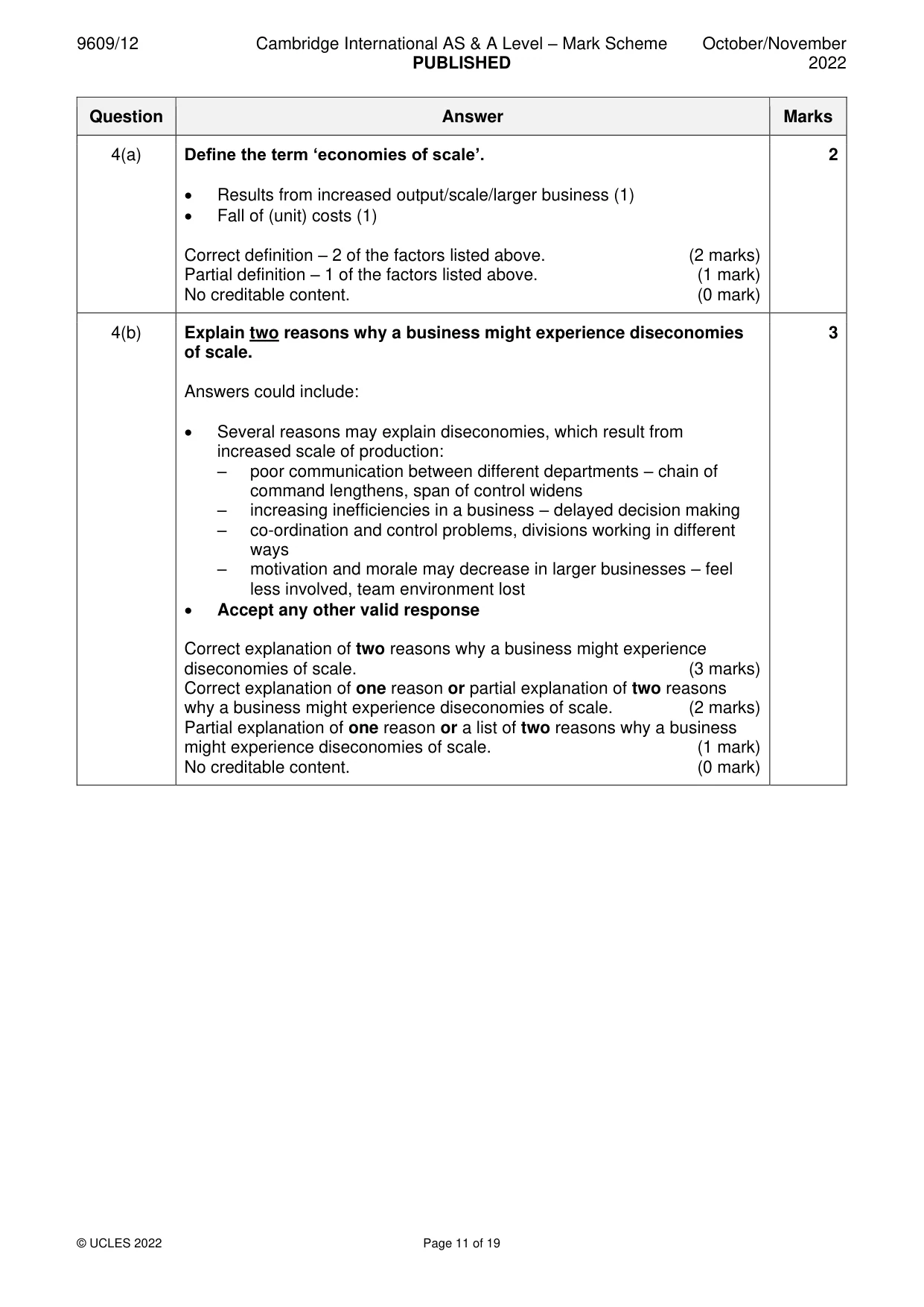 Mark scheme, page 11 of 19