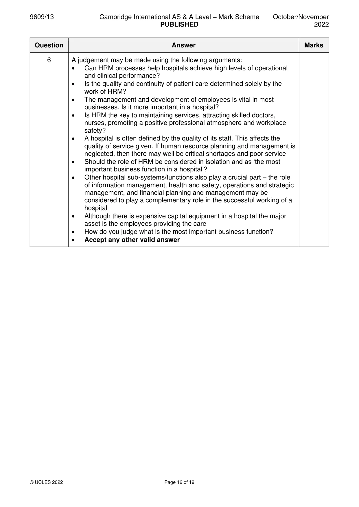 Mark scheme, page 16 of 19