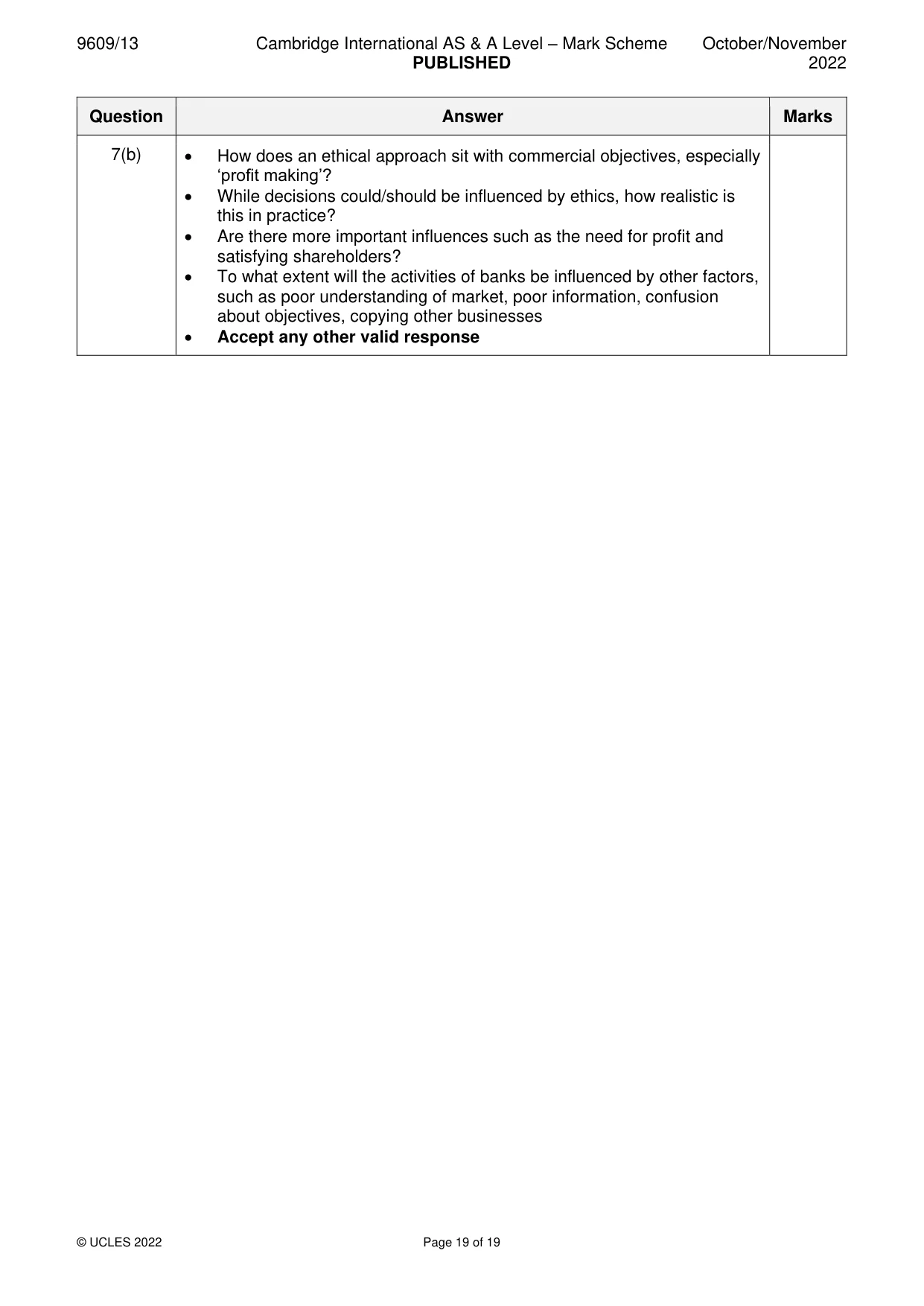 Mark scheme, page 19 of 19