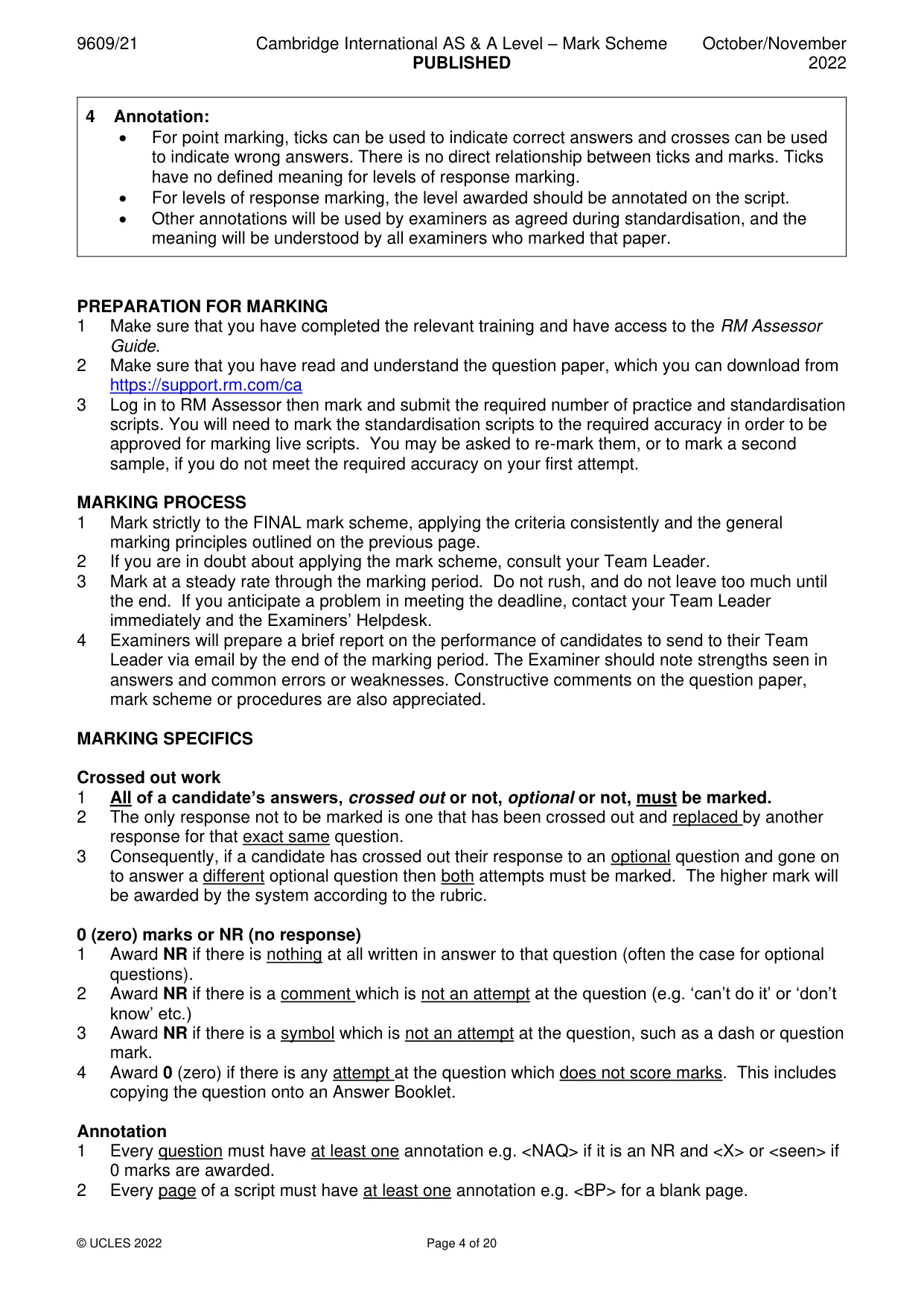 Mark scheme, page 4 of 20
