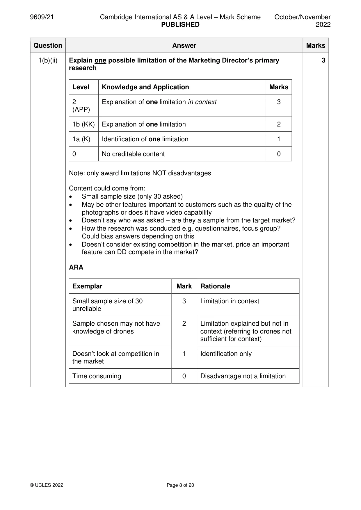 Mark scheme, page 8 of 20