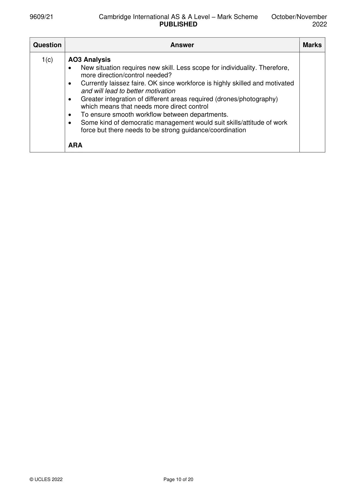 Mark scheme, page 10 of 20