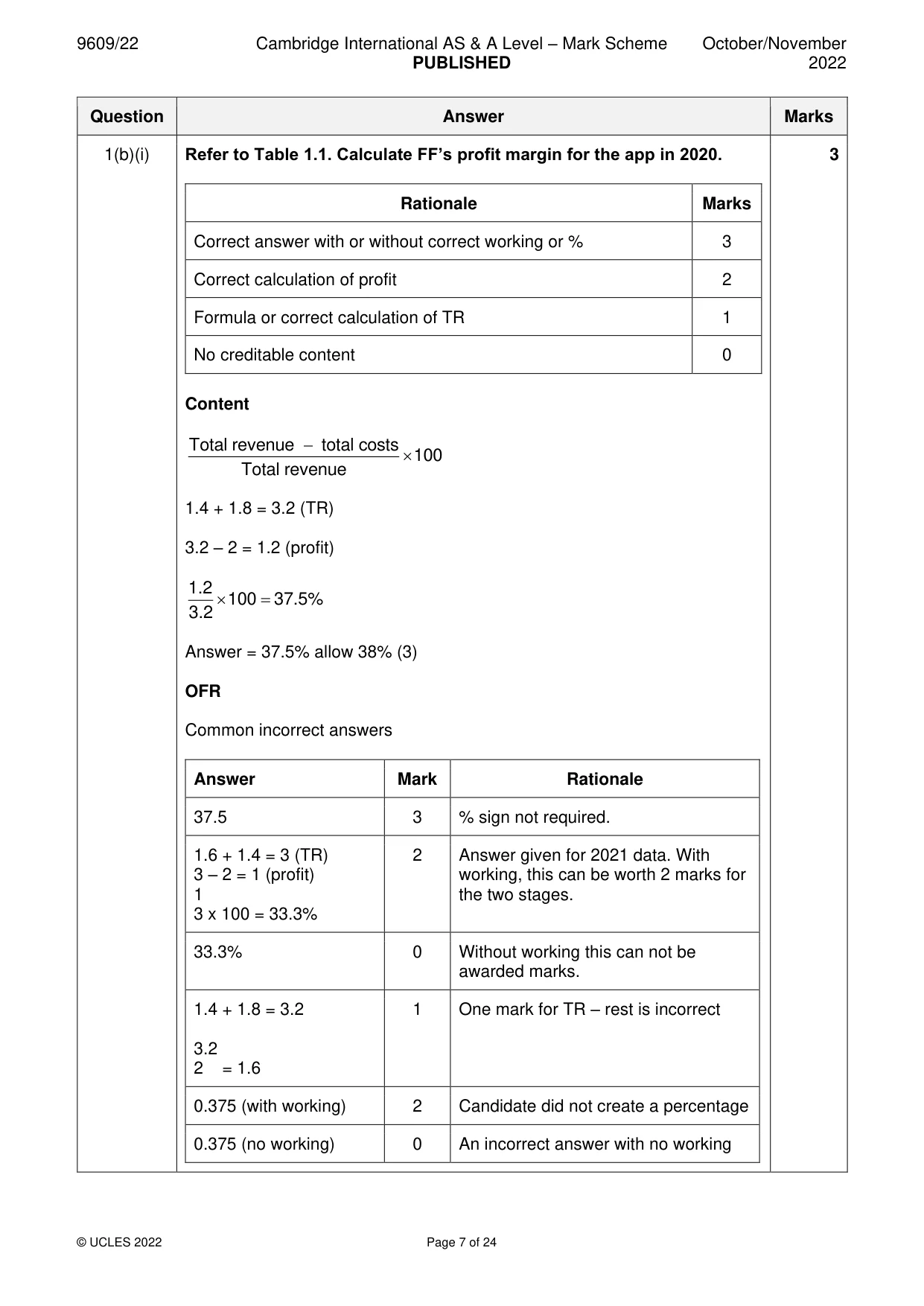 Mark scheme, page 7 of 24