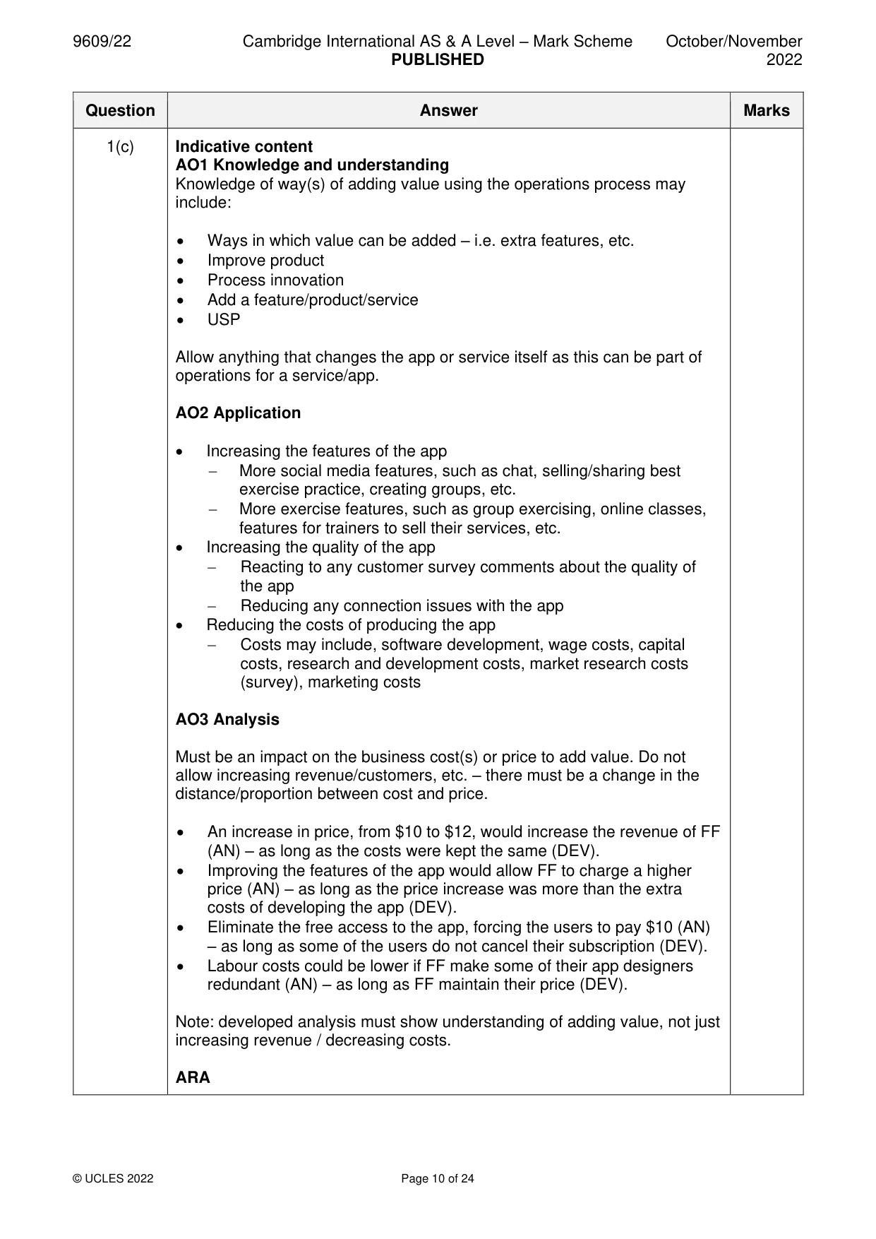 Mark scheme, page 10 of 24