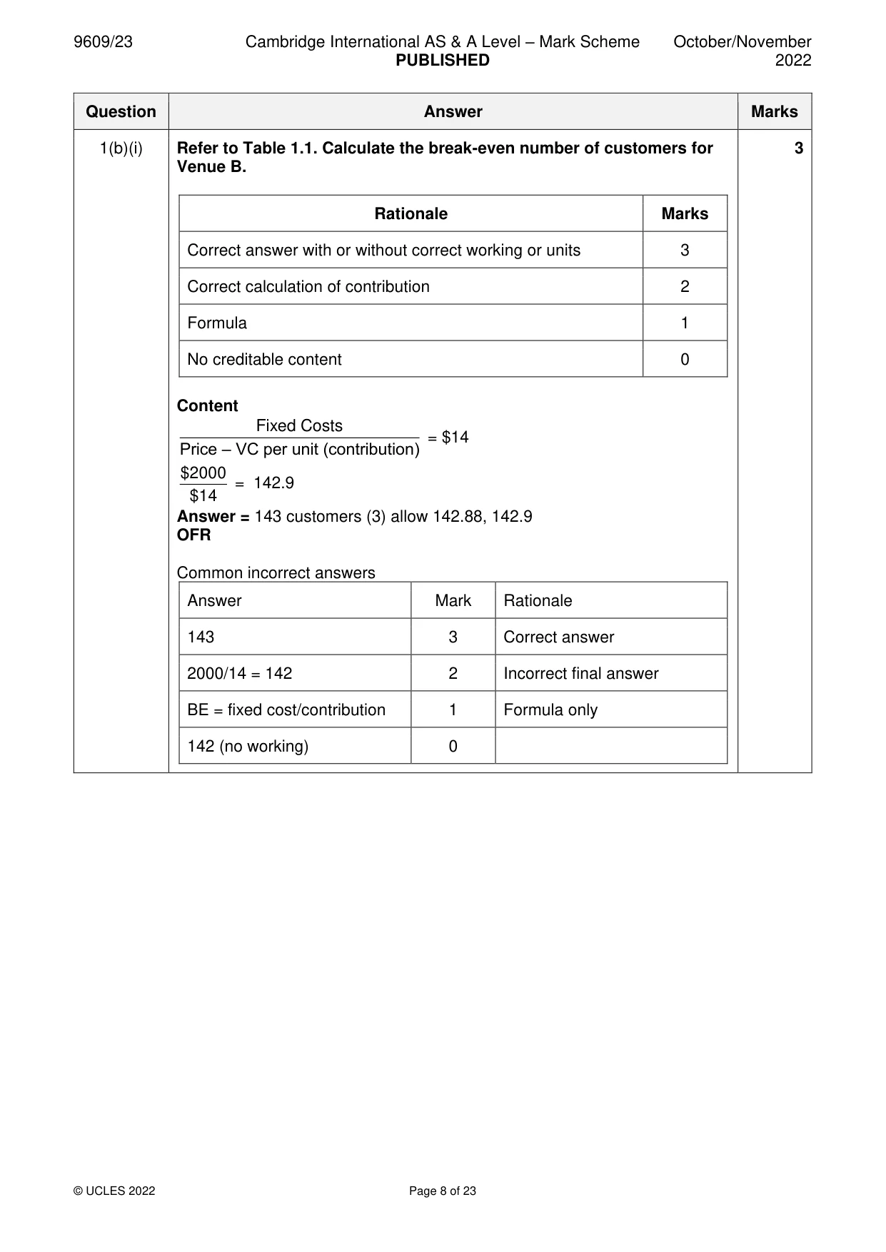 Mark scheme, page 8 of 23