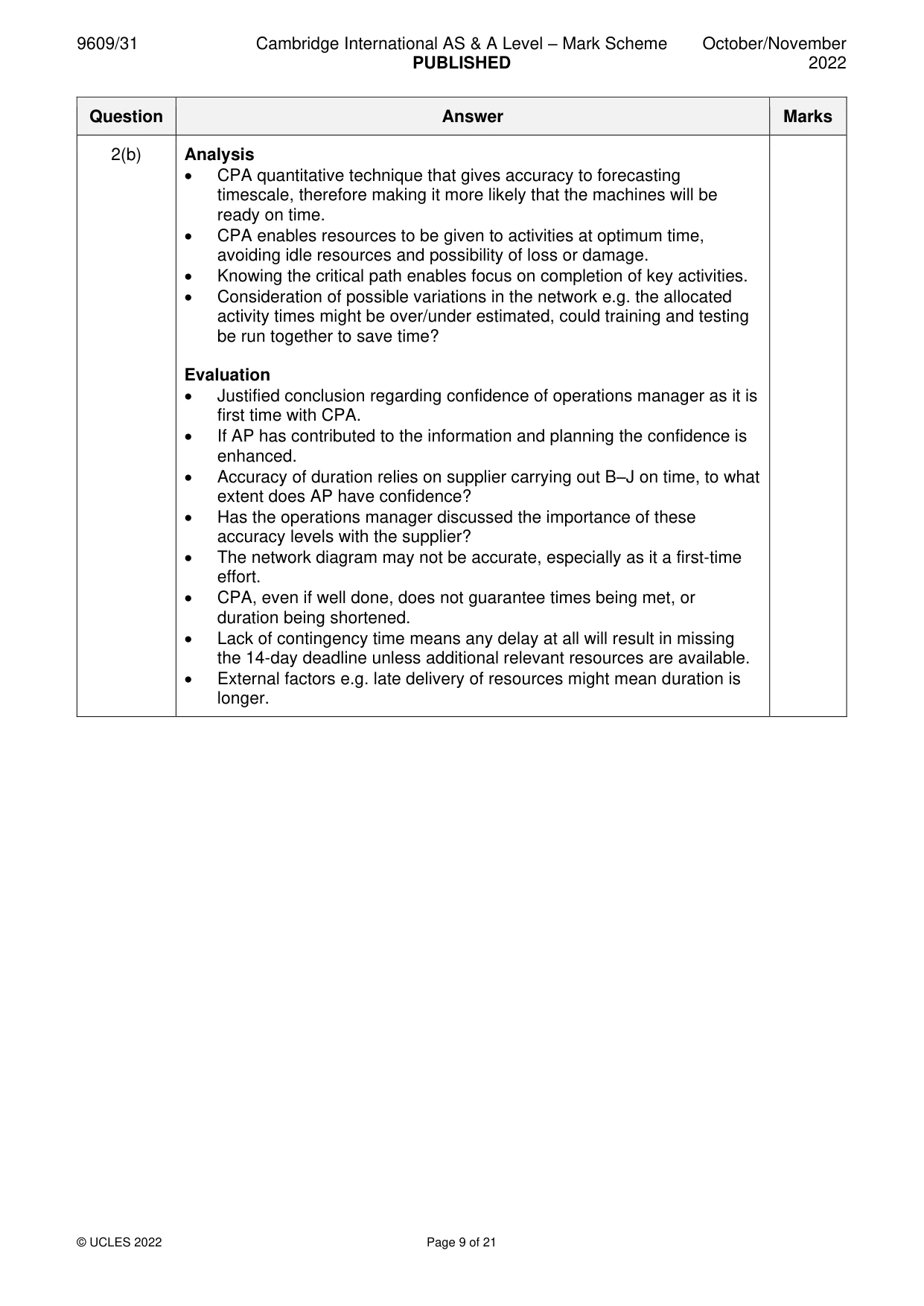 Mark scheme, page 9 of 21