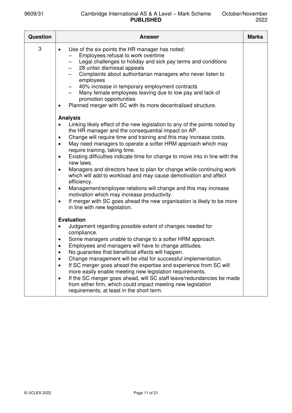 Mark scheme, page 11 of 21