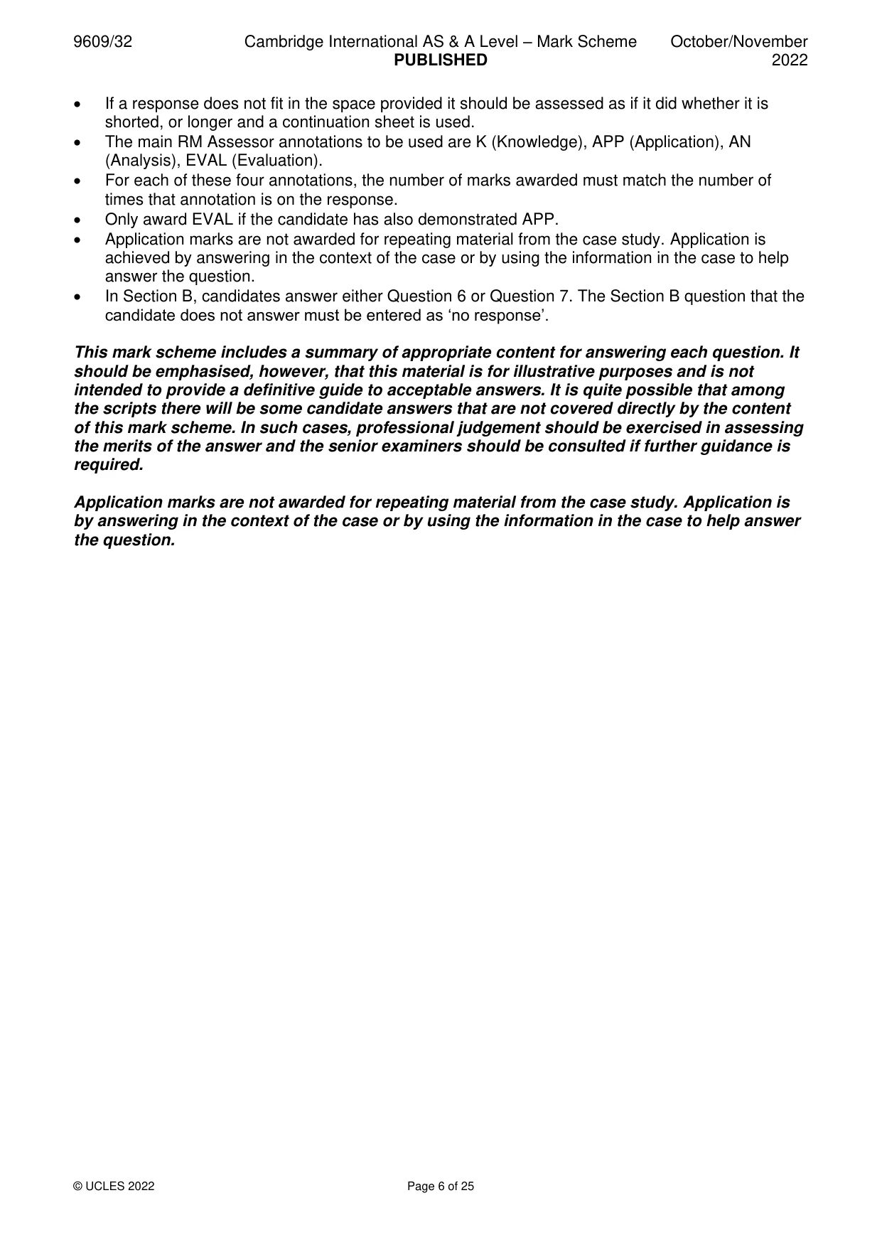 Mark scheme, page 6 of 25