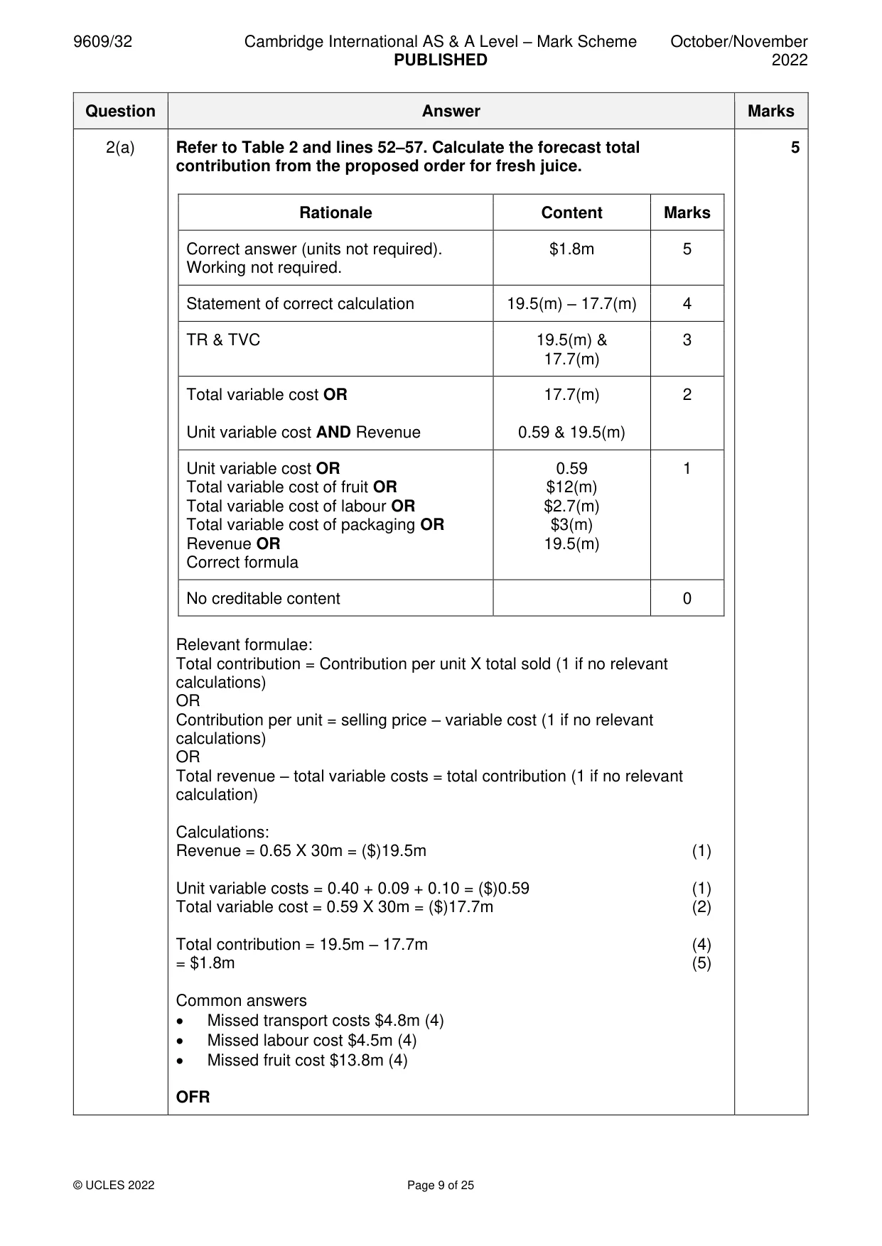 Mark scheme, page 9 of 25