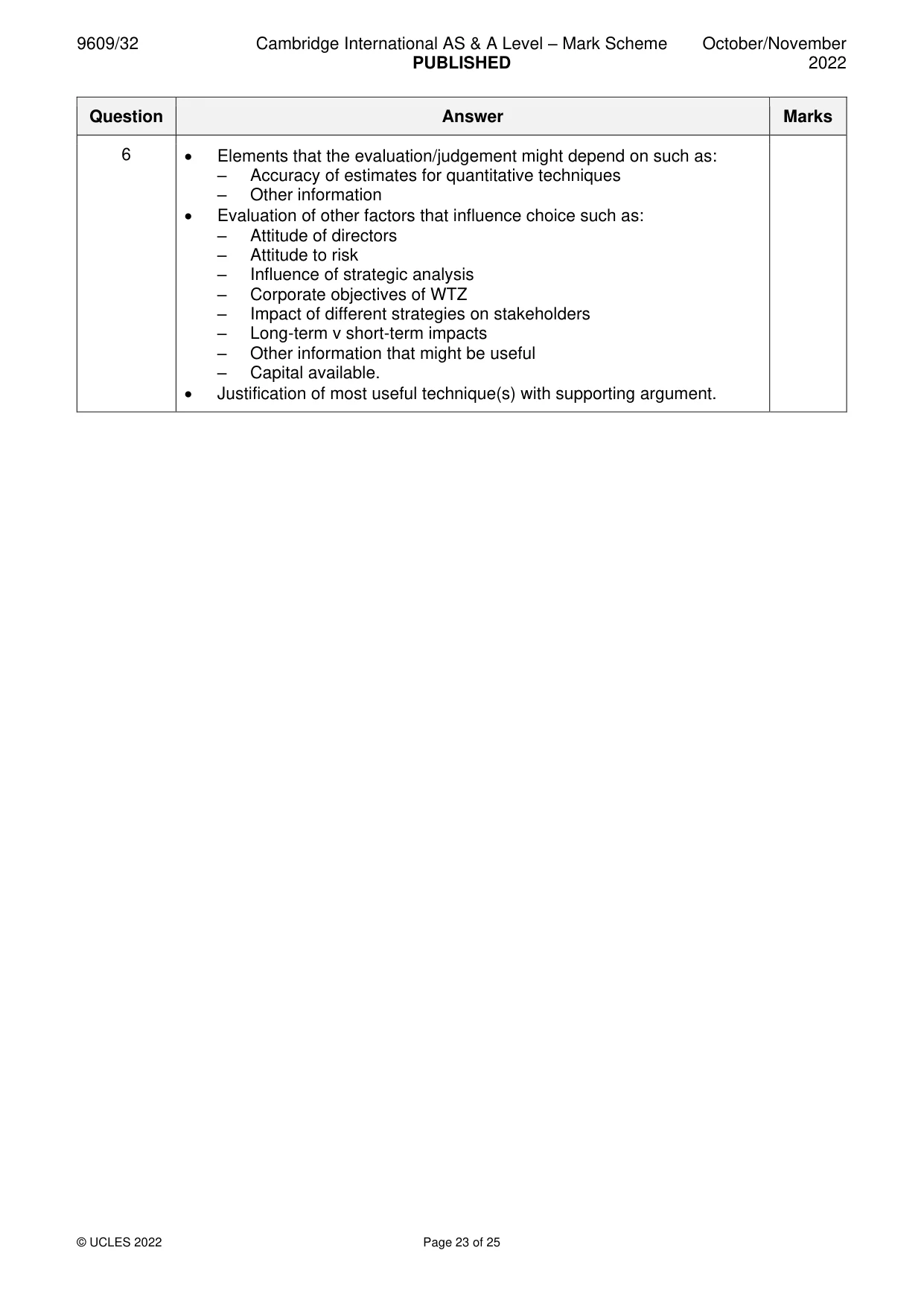 Mark scheme, page 23 of 25