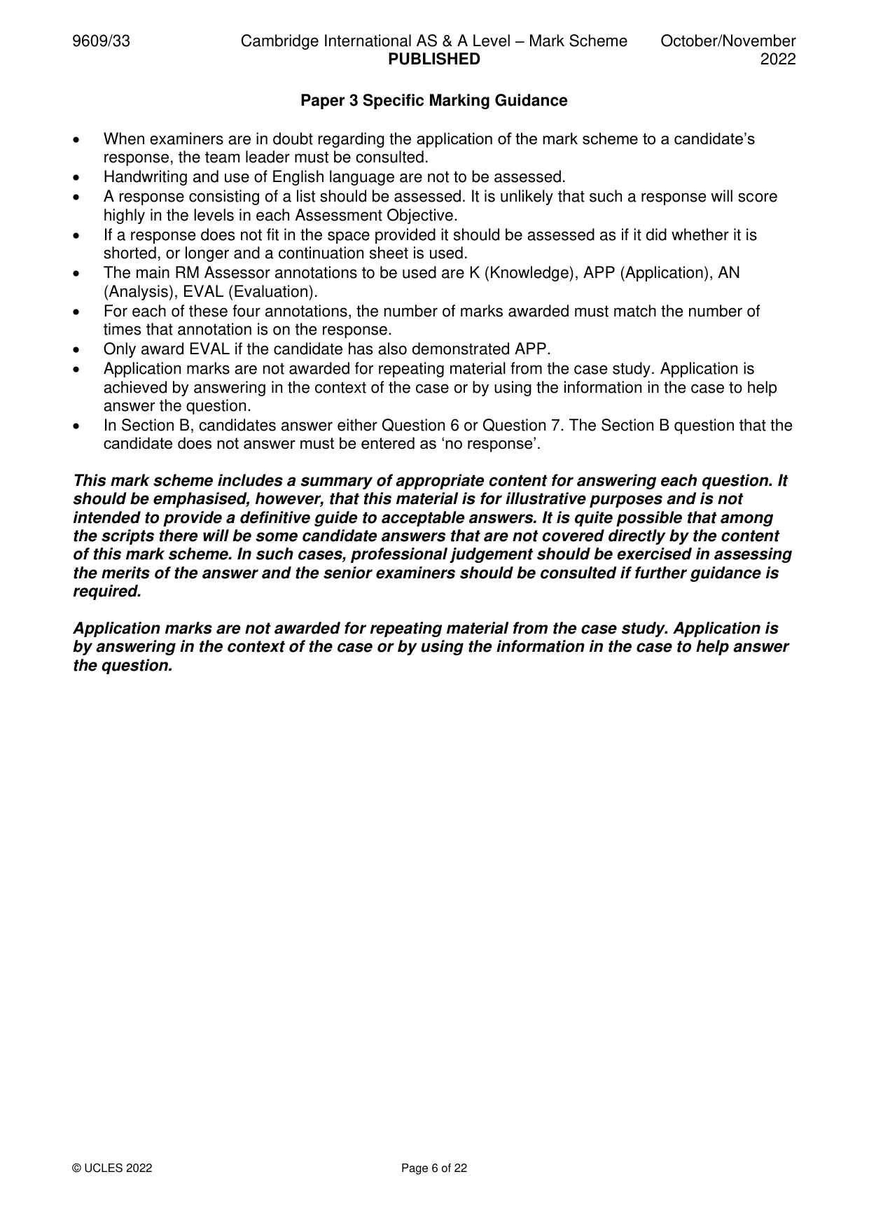 Mark scheme, page 6 of 22