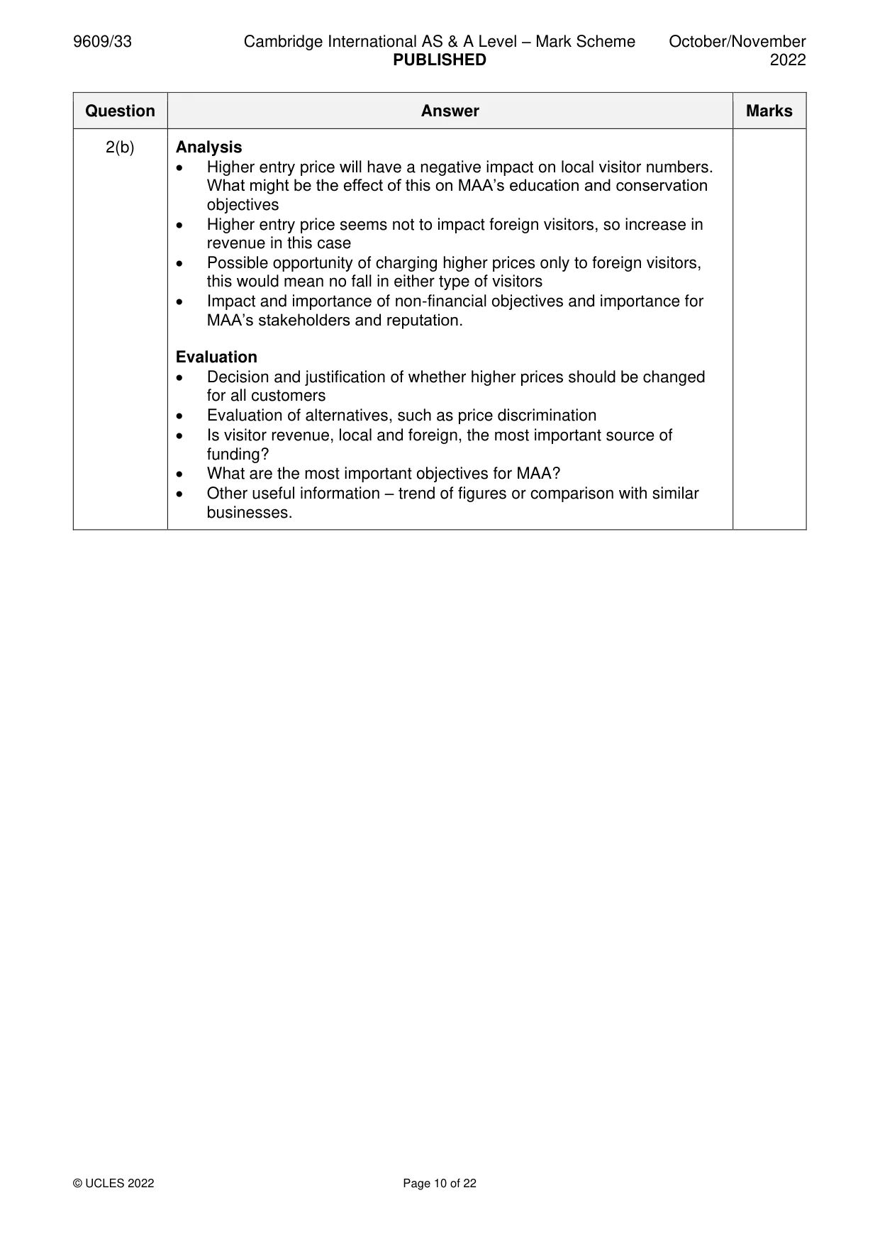 Mark scheme, page 10 of 22