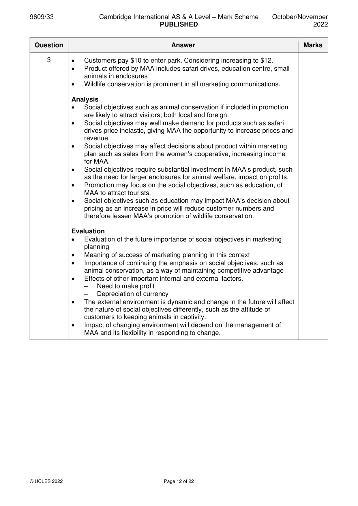 Mark scheme, page 12 of 22