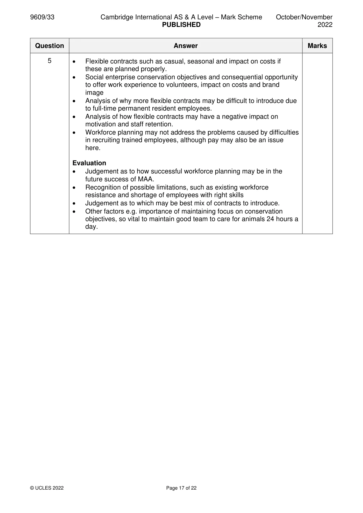 Mark scheme, page 17 of 22