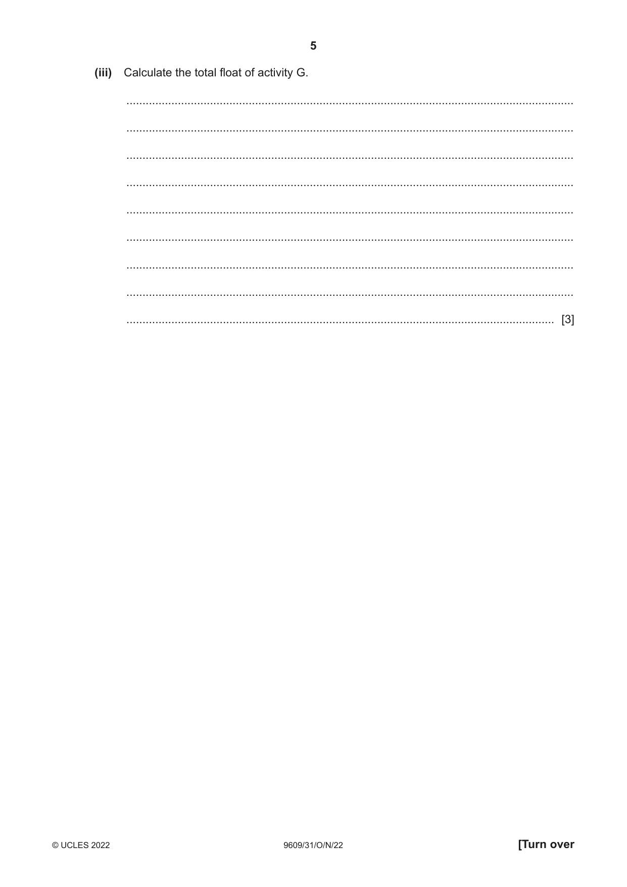 Cambridge A Level Business (for first examination in 2016) 9609 2022 Oct/Nov Paper 3 · Variant 1 question paper, page 5 of 20