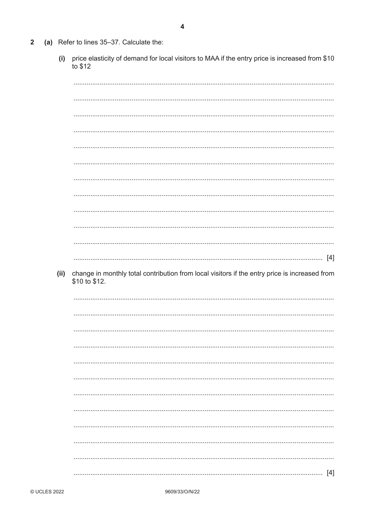 Cambridge A Level Business (for first examination in 2016) 9609 2022 Oct/Nov Paper 3 · Variant 3 question paper, page 4 of 20