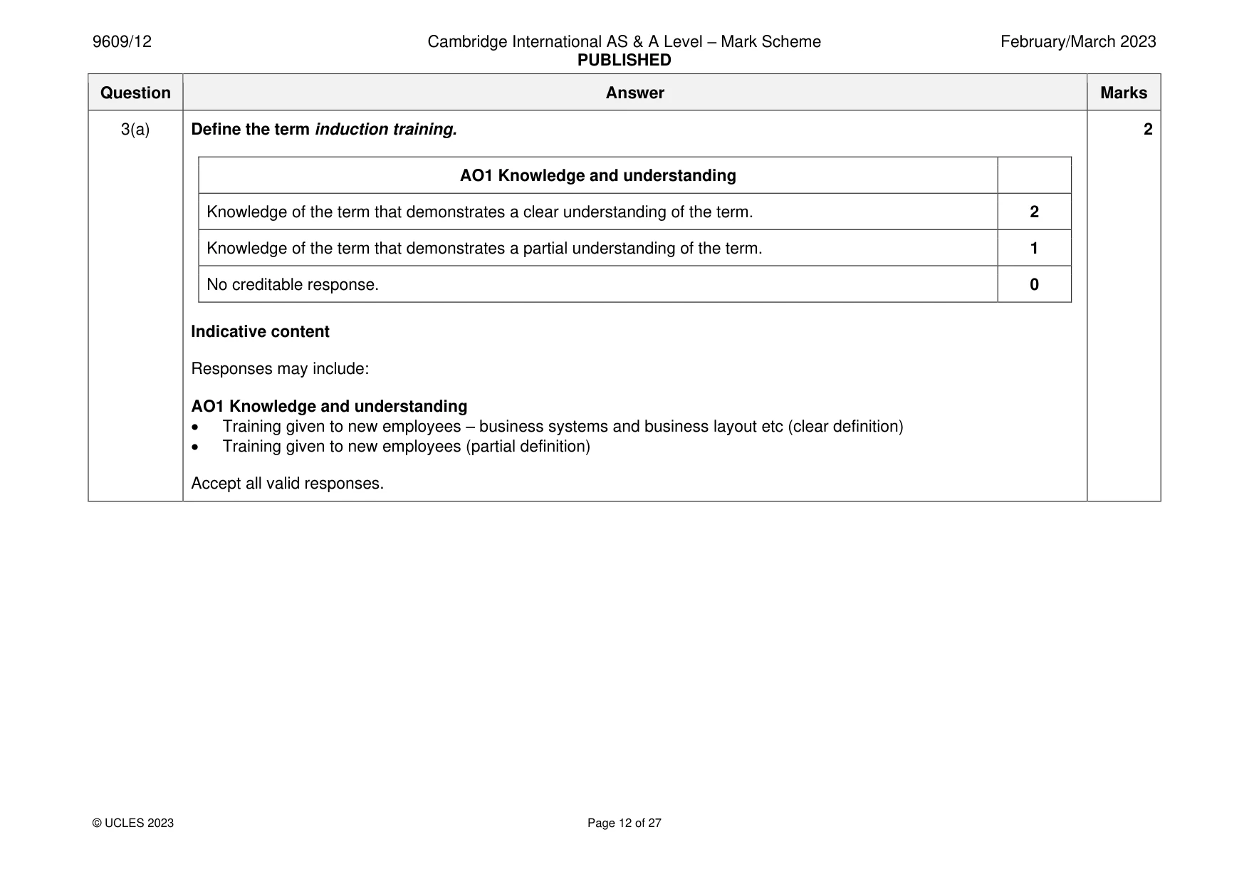 Mark scheme, page 12 of 27