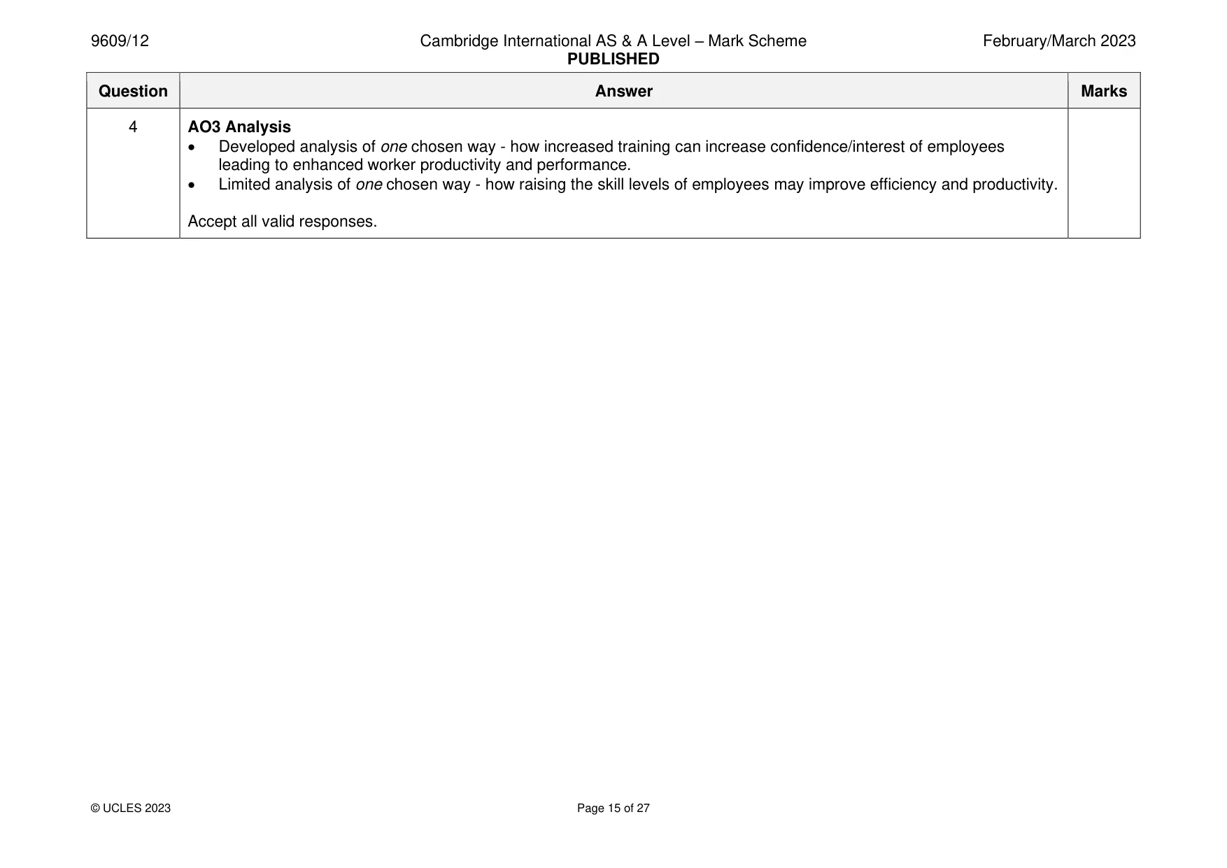 Mark scheme, page 15 of 27
