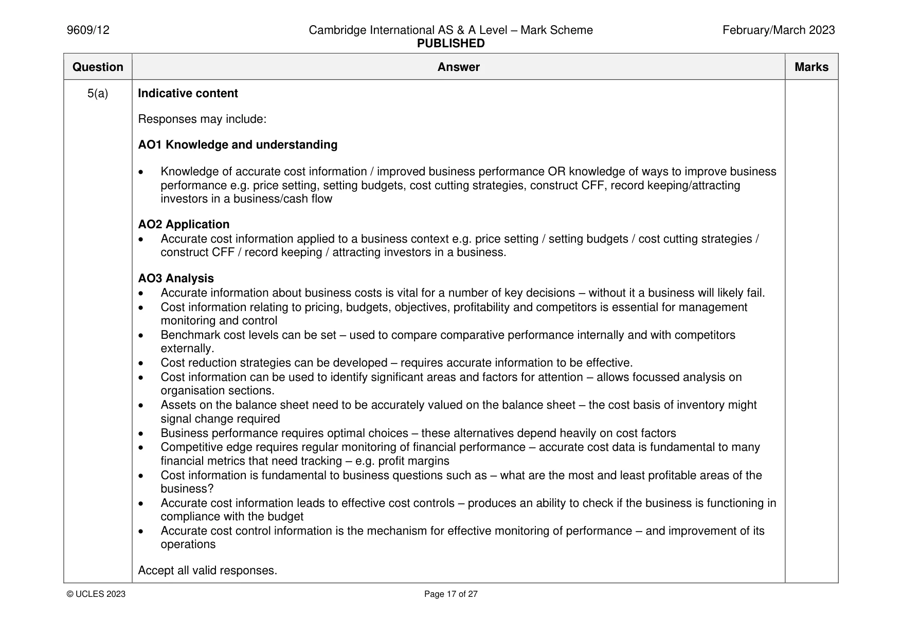 Mark scheme, page 17 of 27