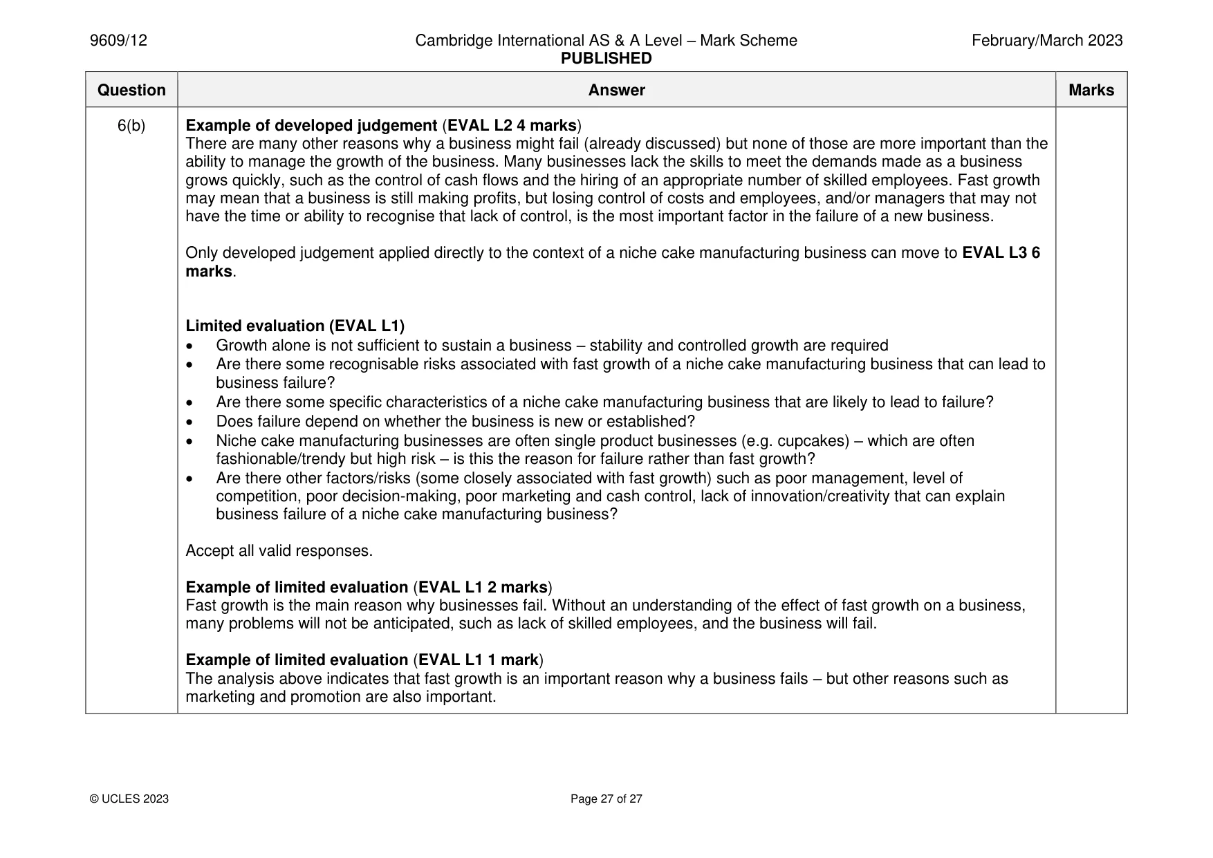 Mark scheme, page 27 of 27