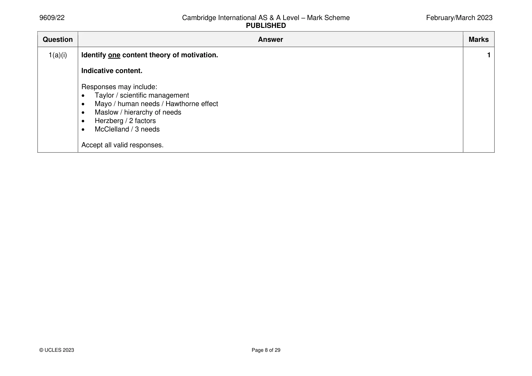 Mark scheme, page 8 of 29