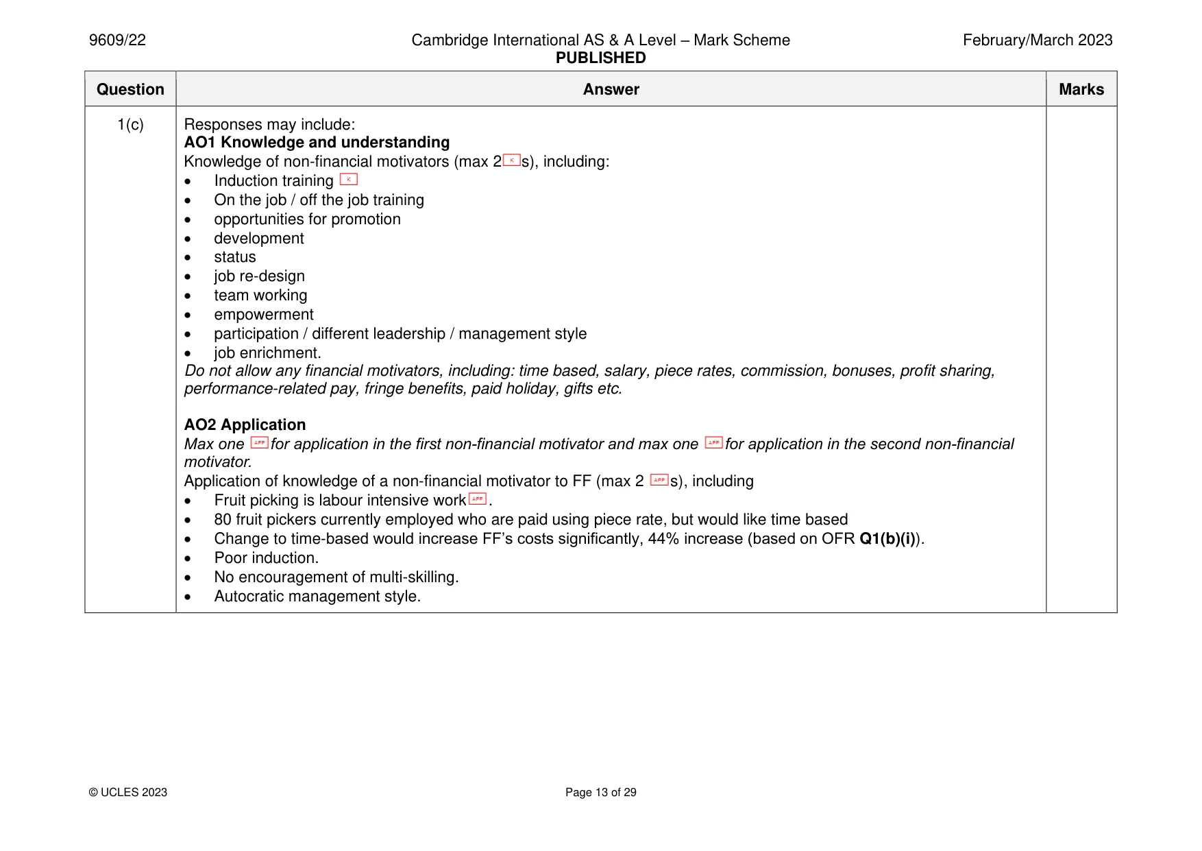 Mark scheme, page 13 of 29