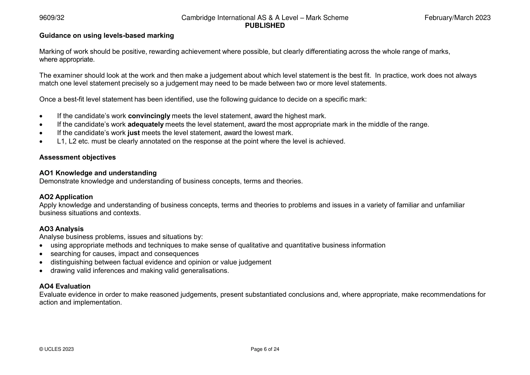 Mark scheme, page 6 of 24