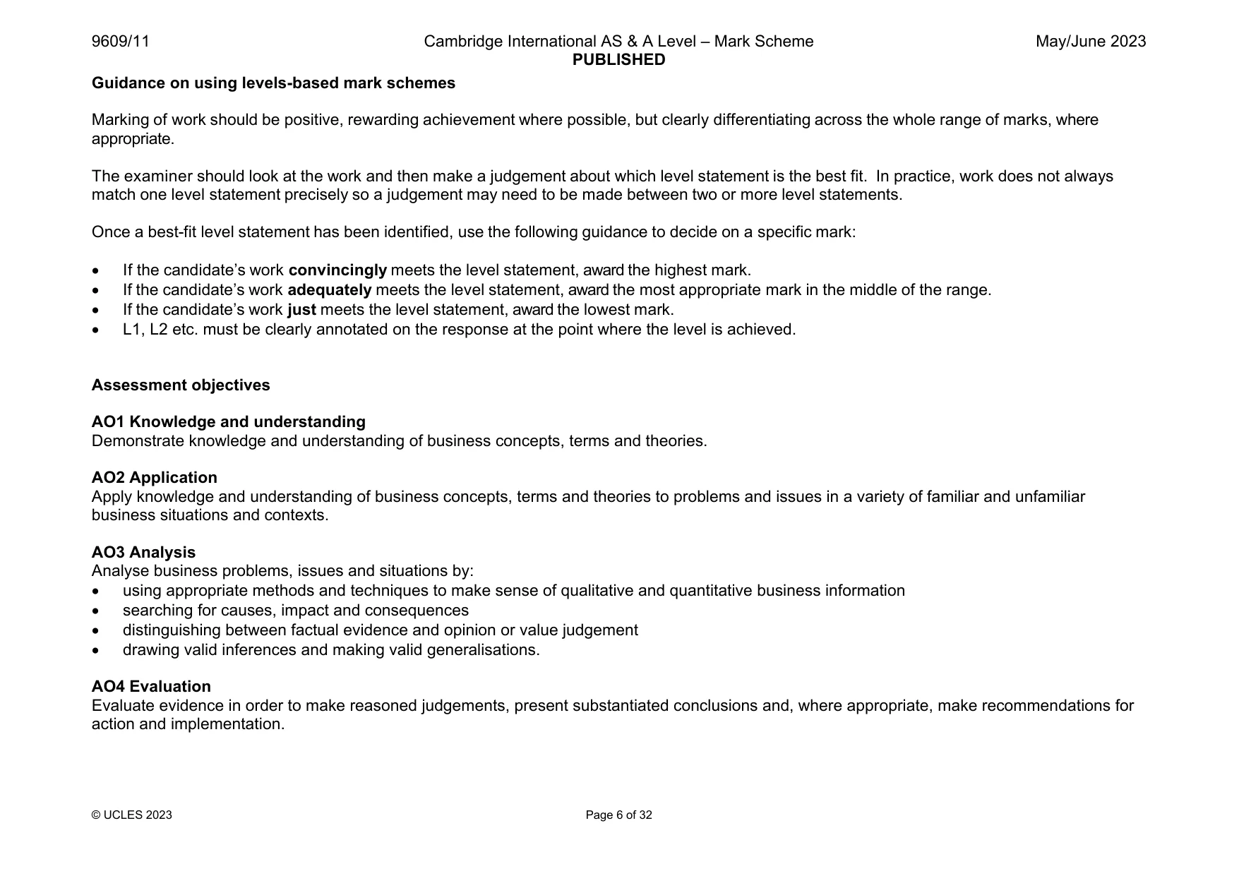 Mark scheme, page 6 of 32