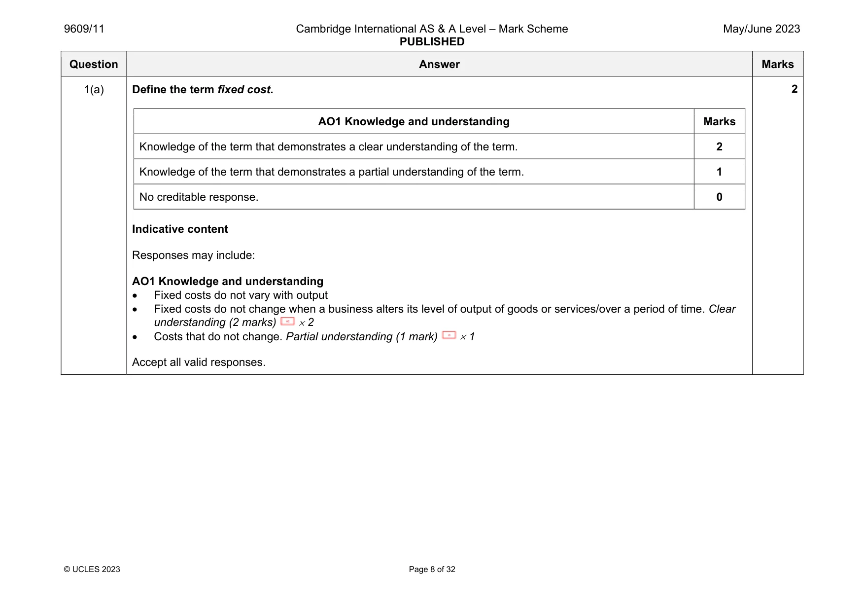 Mark scheme, page 8 of 32