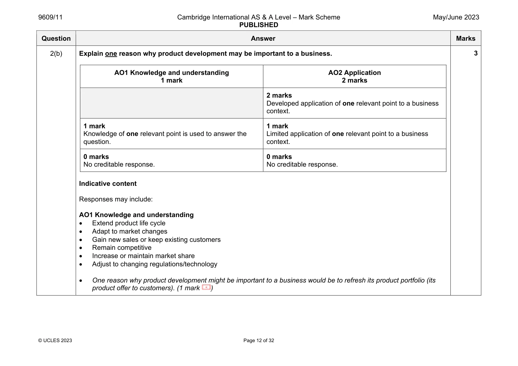 Mark scheme, page 12 of 32