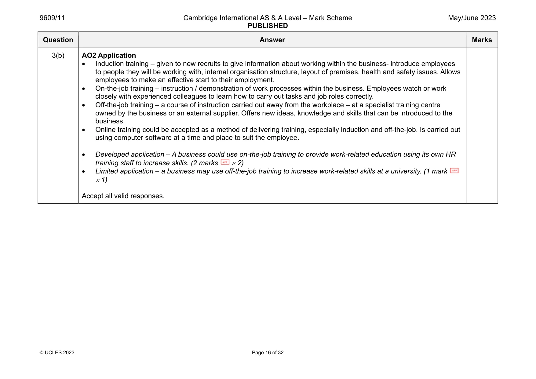 Mark scheme, page 16 of 32