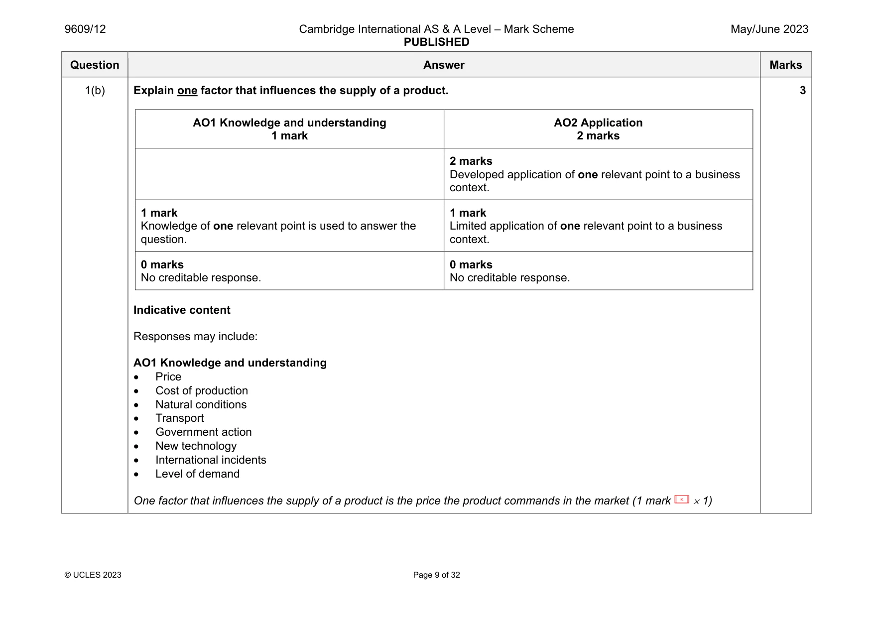 Mark scheme, page 9 of 32
