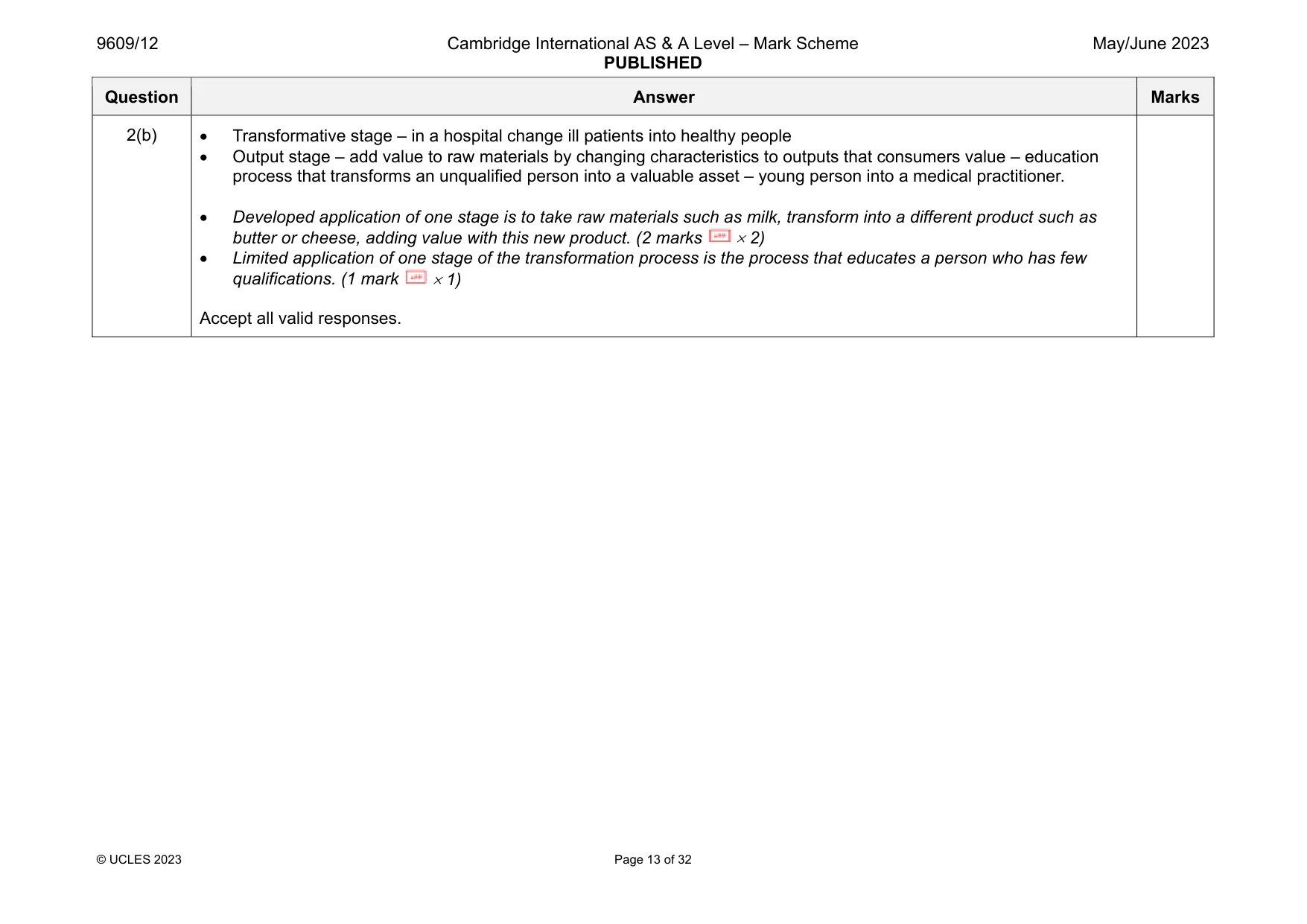 Mark scheme, page 13 of 32