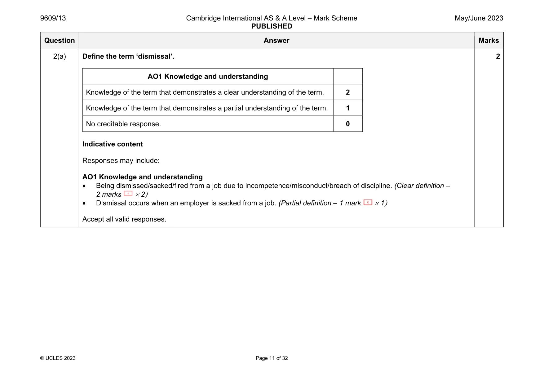 Mark scheme, page 11 of 32