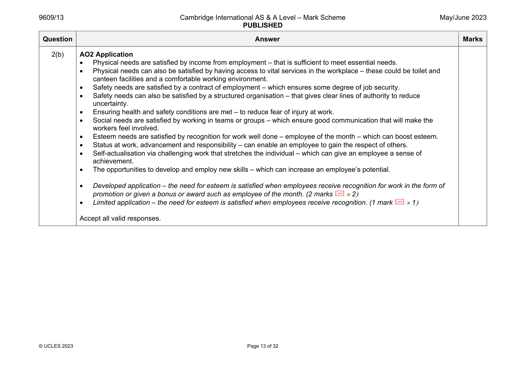Mark scheme, page 13 of 32