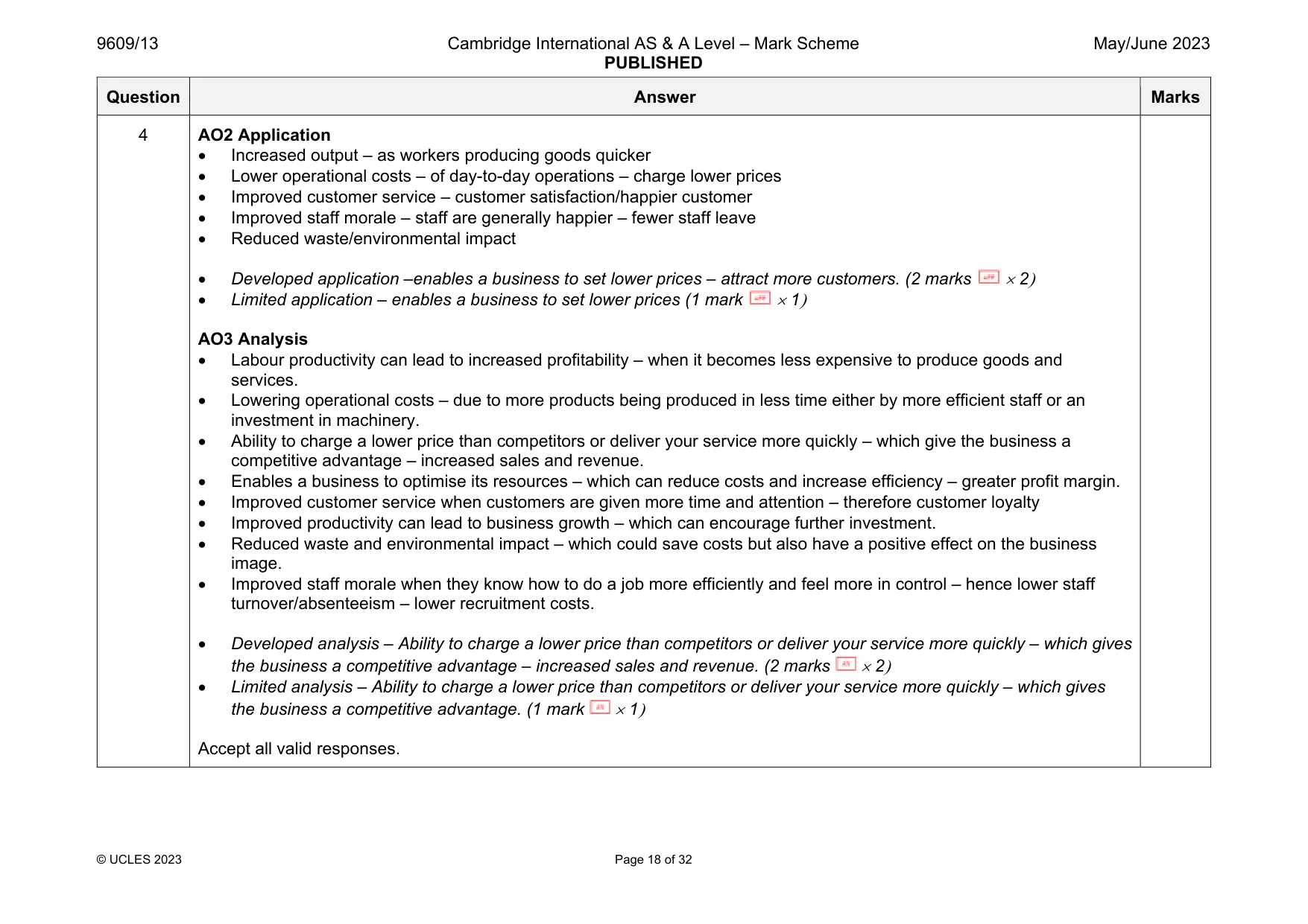 Mark scheme, page 18 of 32