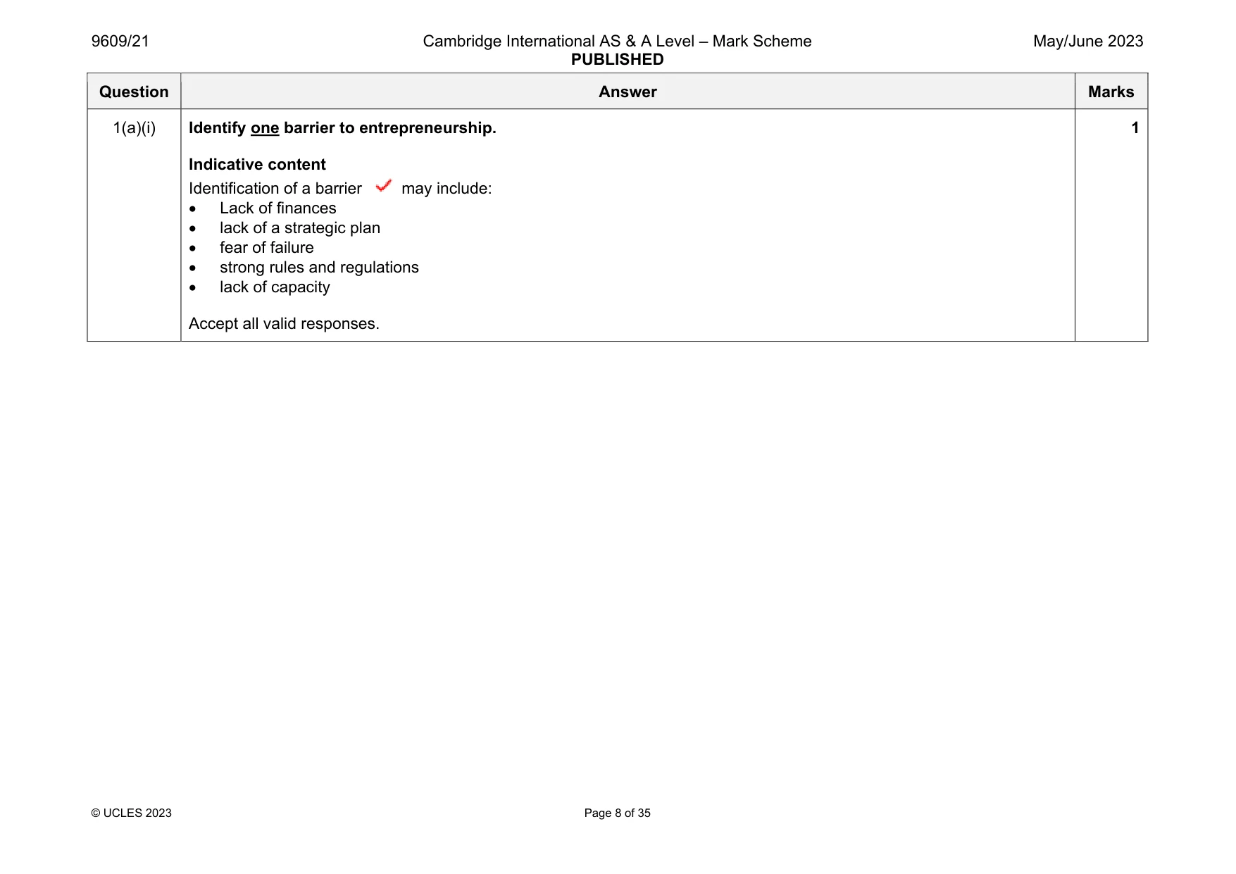 Mark scheme, page 8 of 35