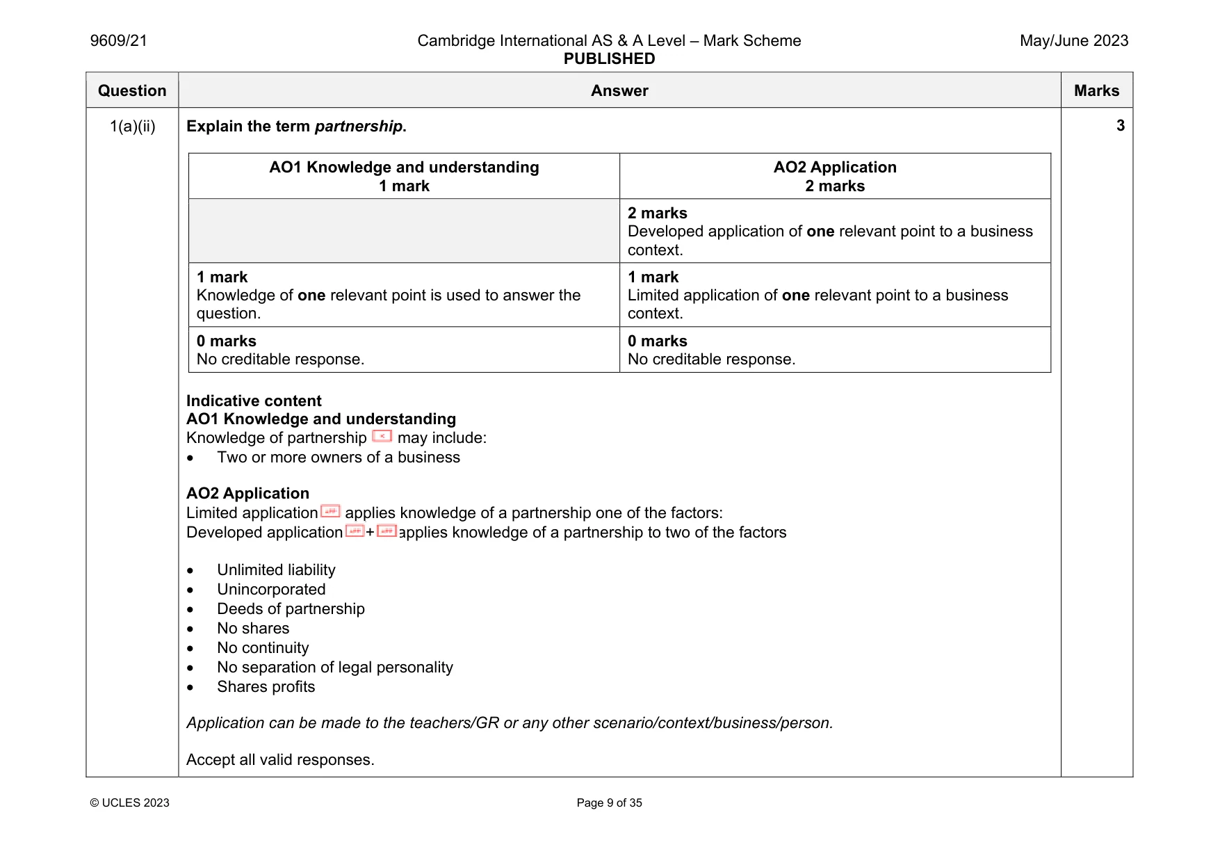 Mark scheme, page 9 of 35