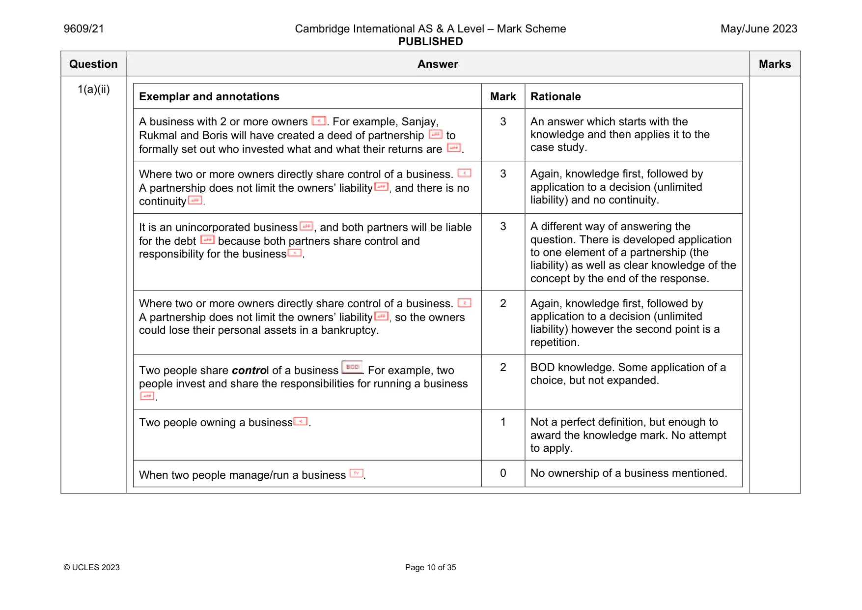 Mark scheme, page 10 of 35